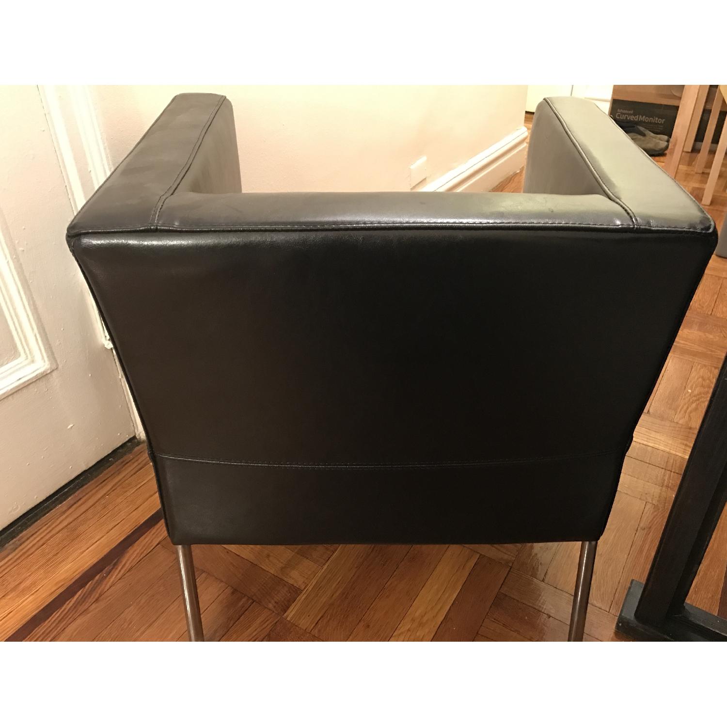 Ikea Black Leather Arm Chair - image-3
