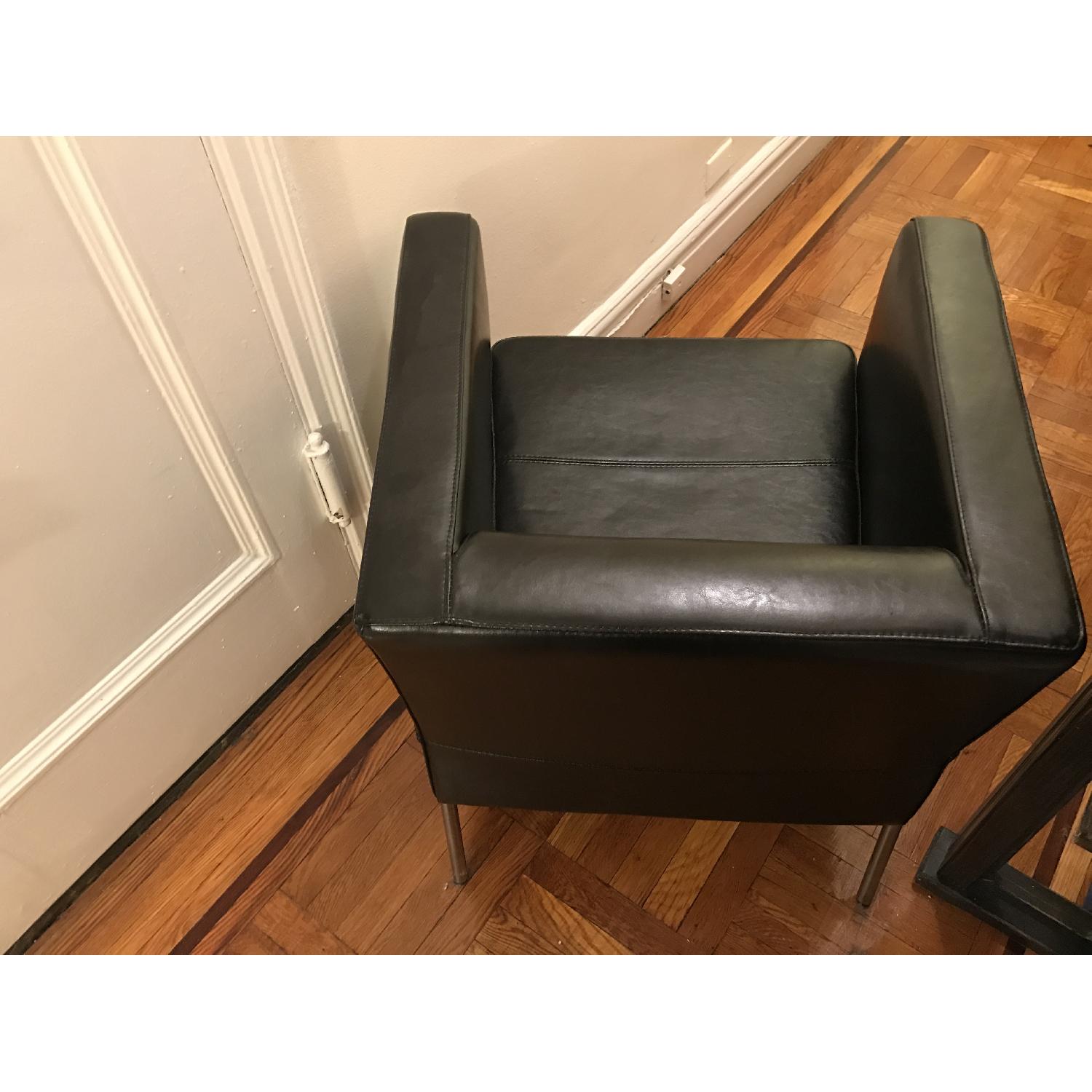 Ikea Black Leather Arm Chair - image-4