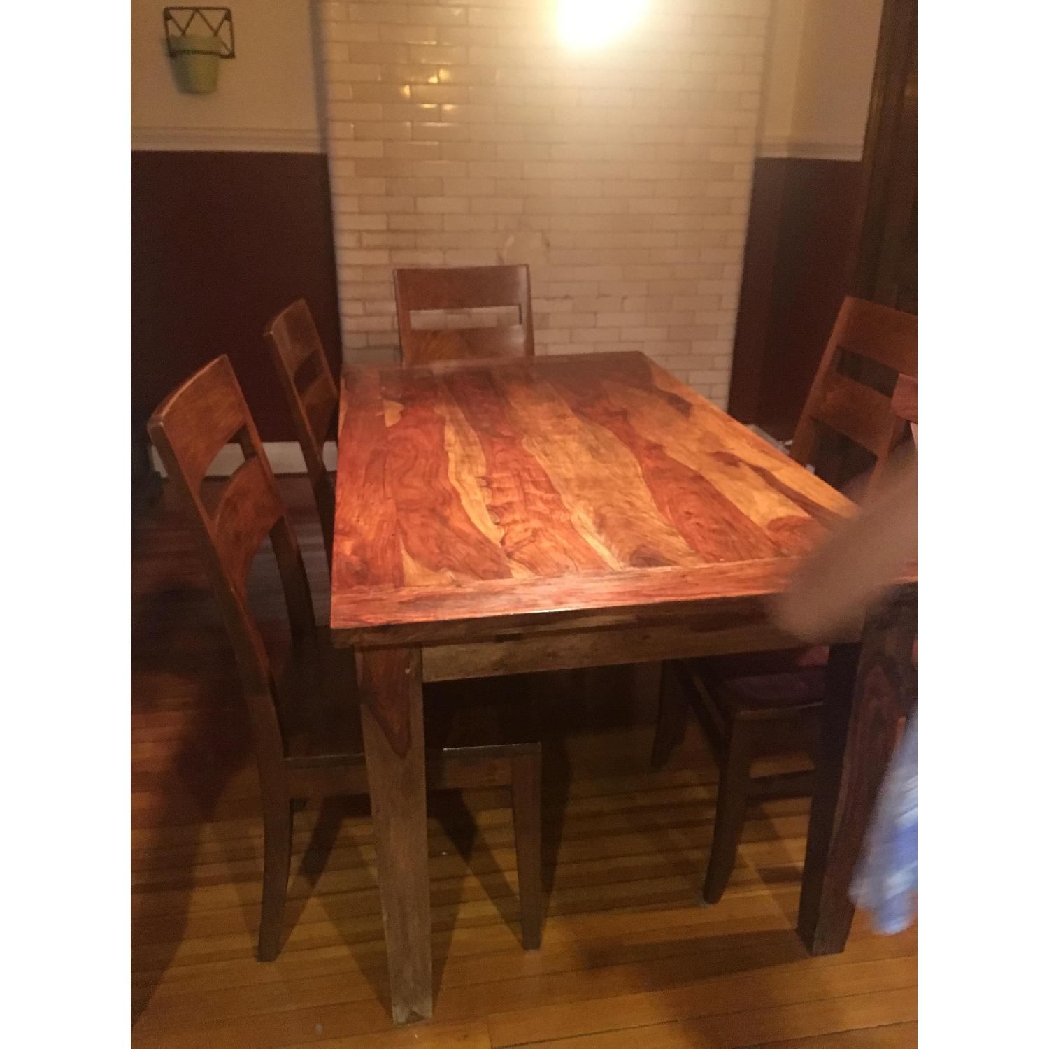 Reclaimed Wood Dining Table w/ 4 Crate & Barrel Chairs - AptDeco