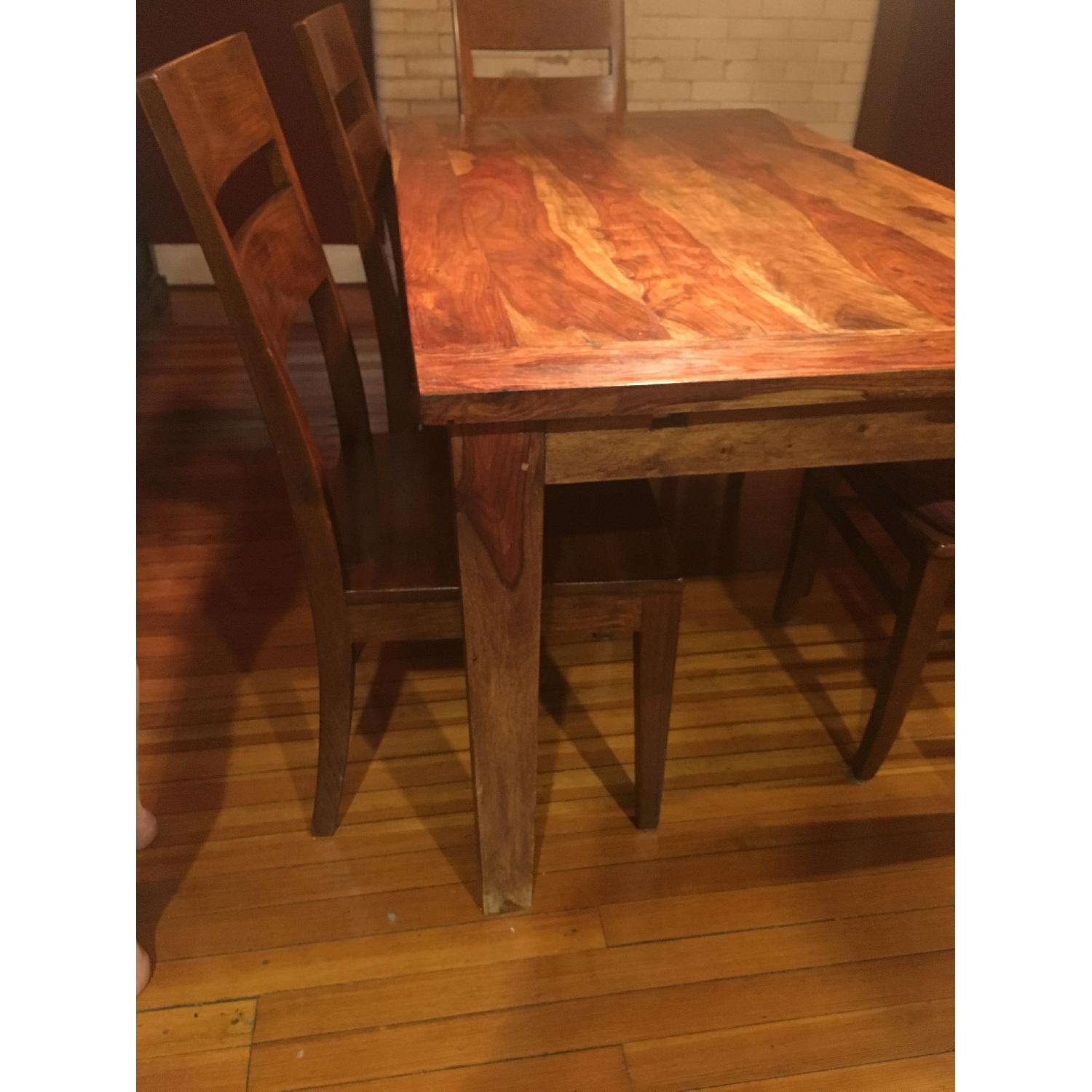 Reclaimed Wood Dining Table w/ 4 Crate & Barrel Chairs - AptDeco