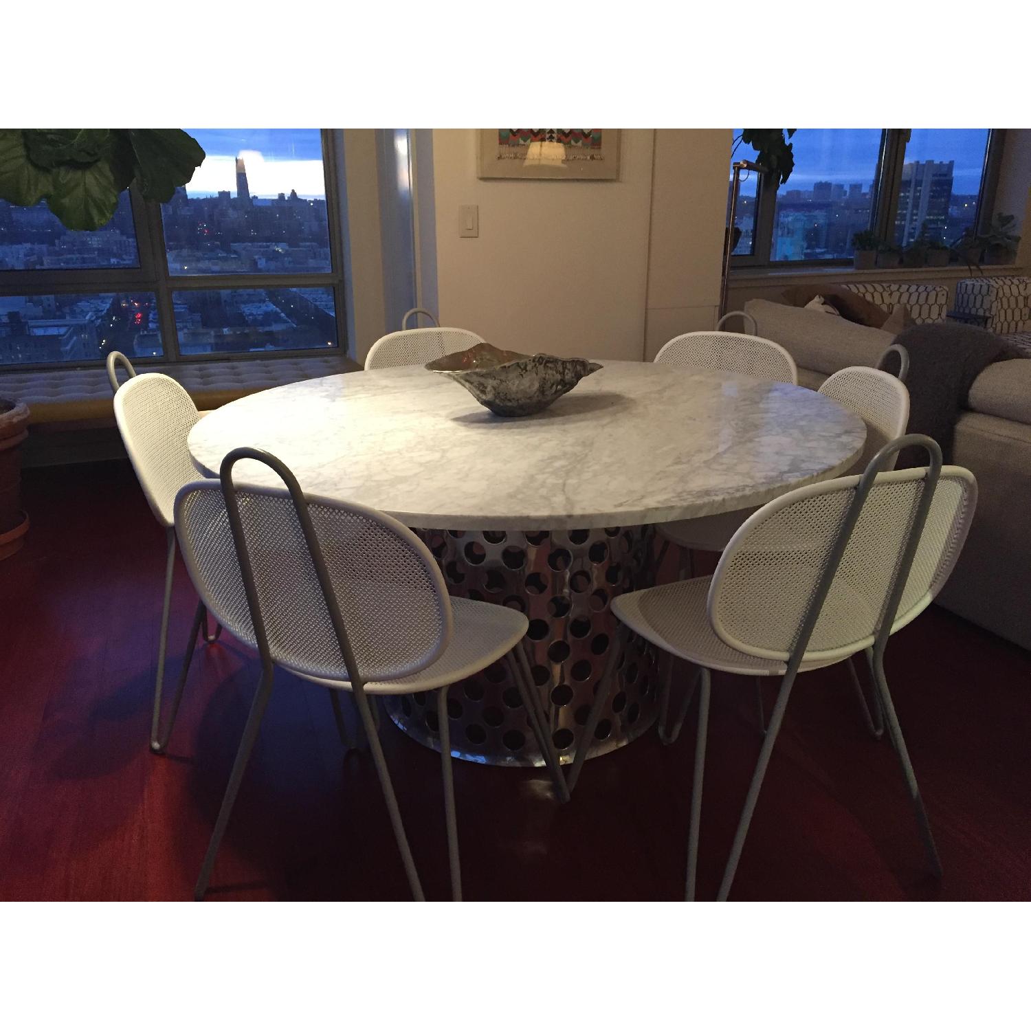 Crate & Barrel Paoloa Navone White Metal Chairs - image-1