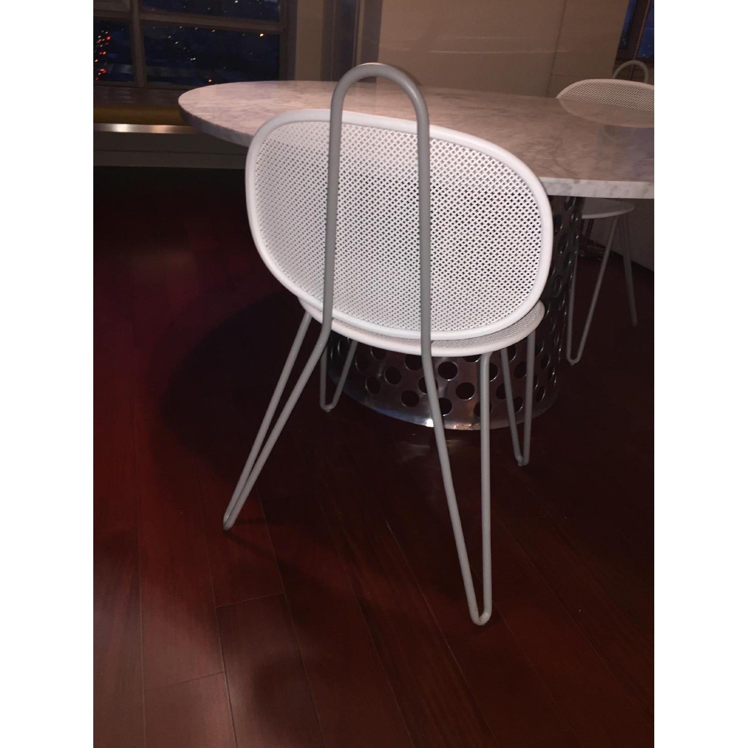 Crate & Barrel Paoloa Navone White Metal Chairs - image-2