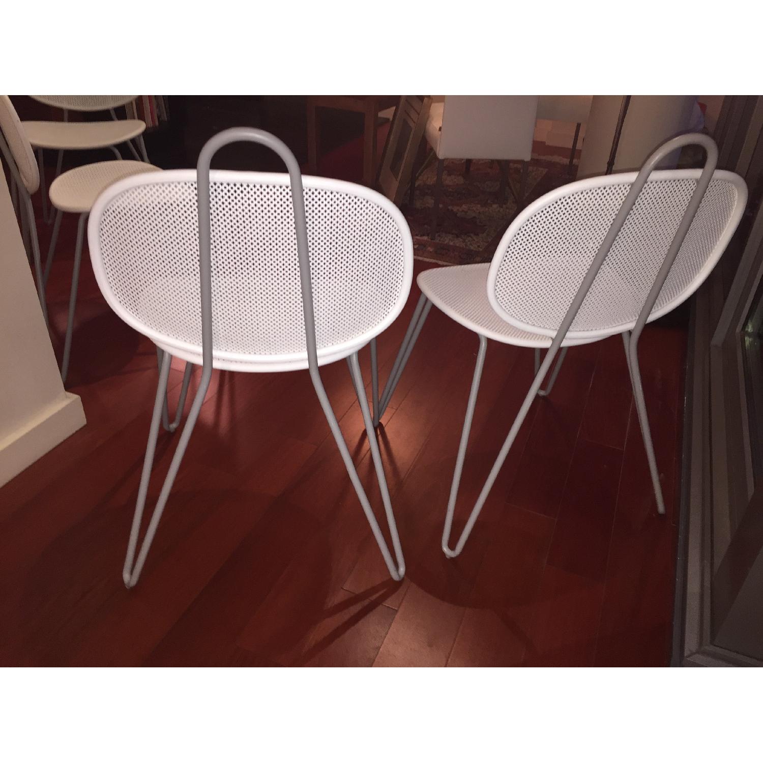 Crate & Barrel Paoloa Navone White Metal Chairs - image-3