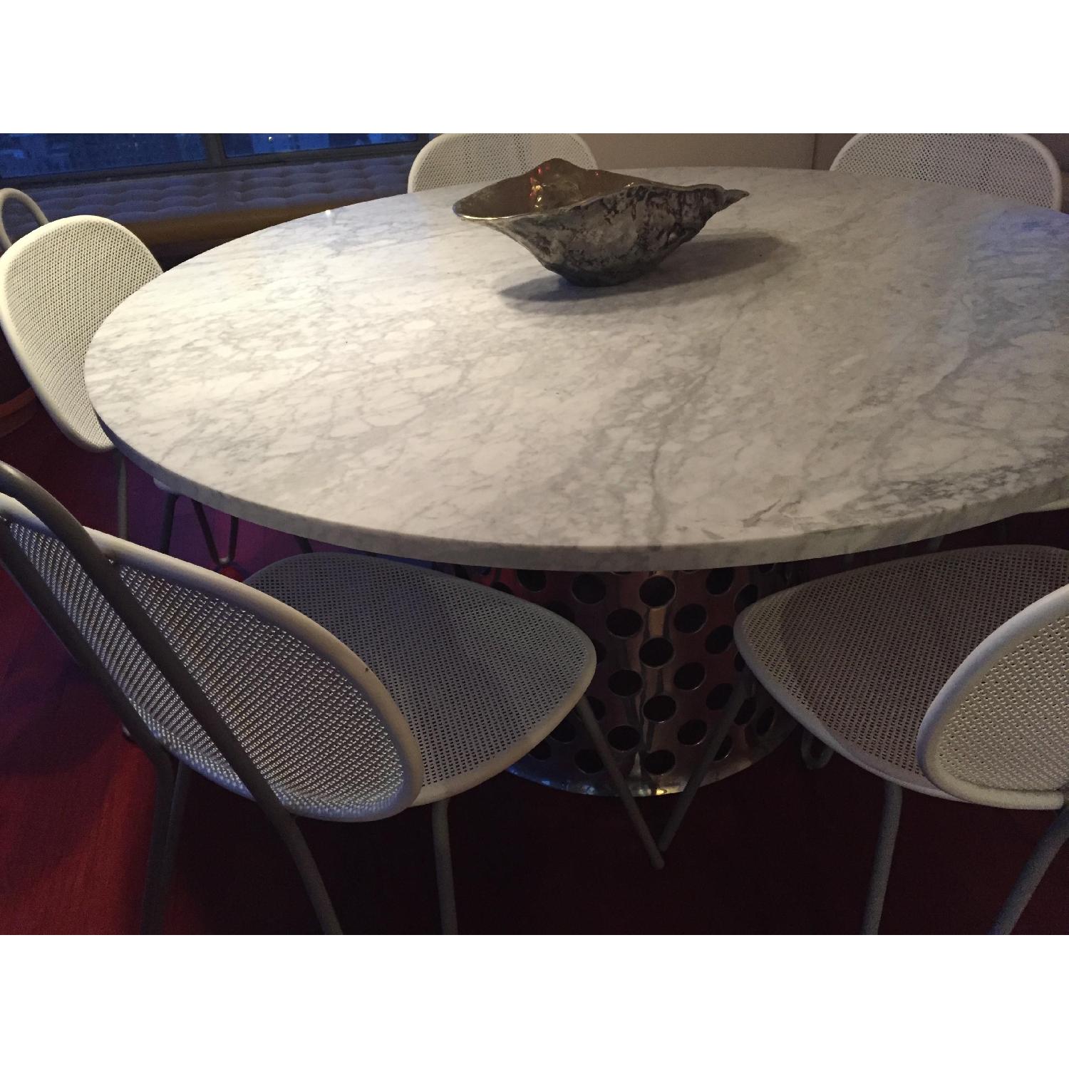Crate & Barrel Paoloa Navone White Metal Chairs - image-4