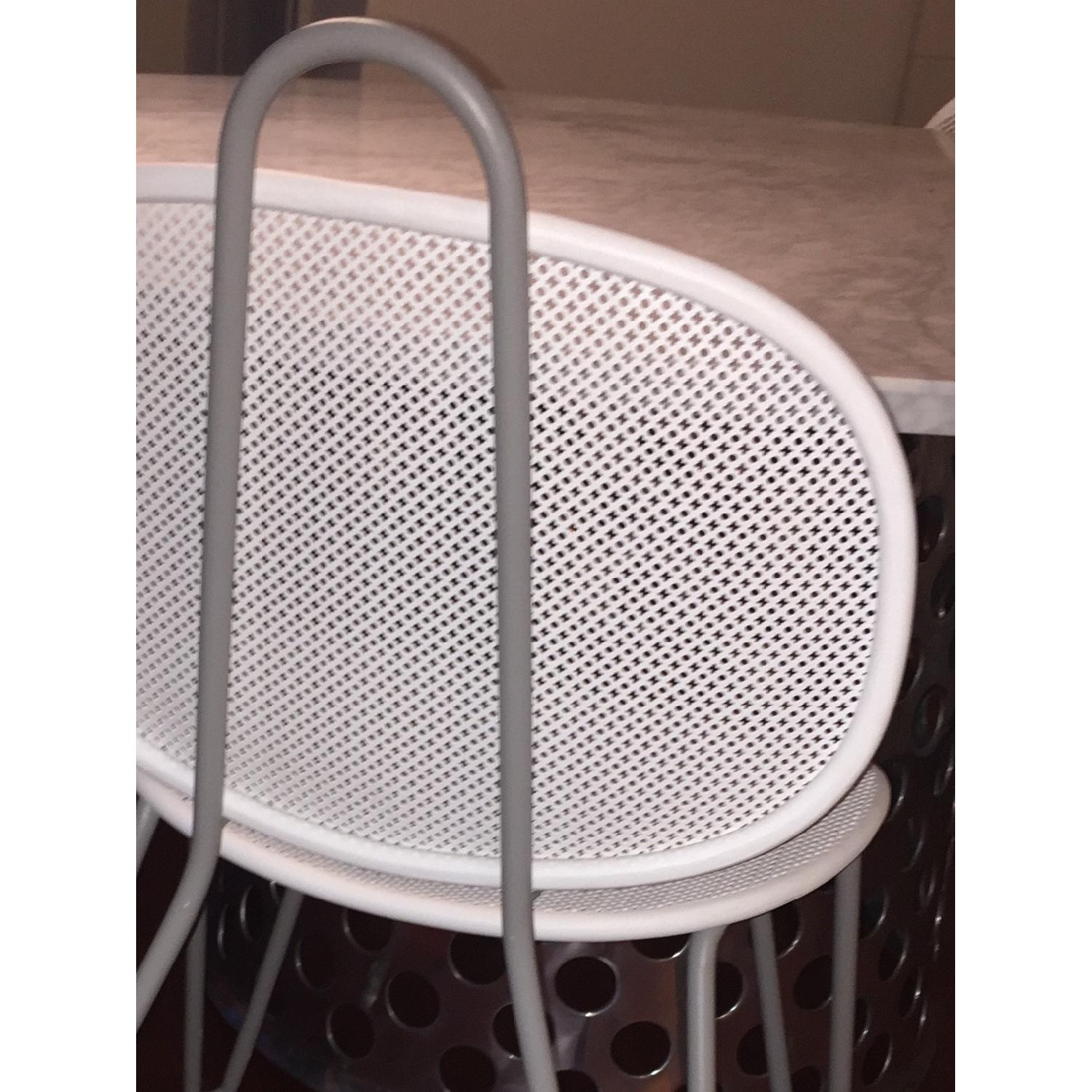 Crate & Barrel Paoloa Navone White Metal Chairs - image-7