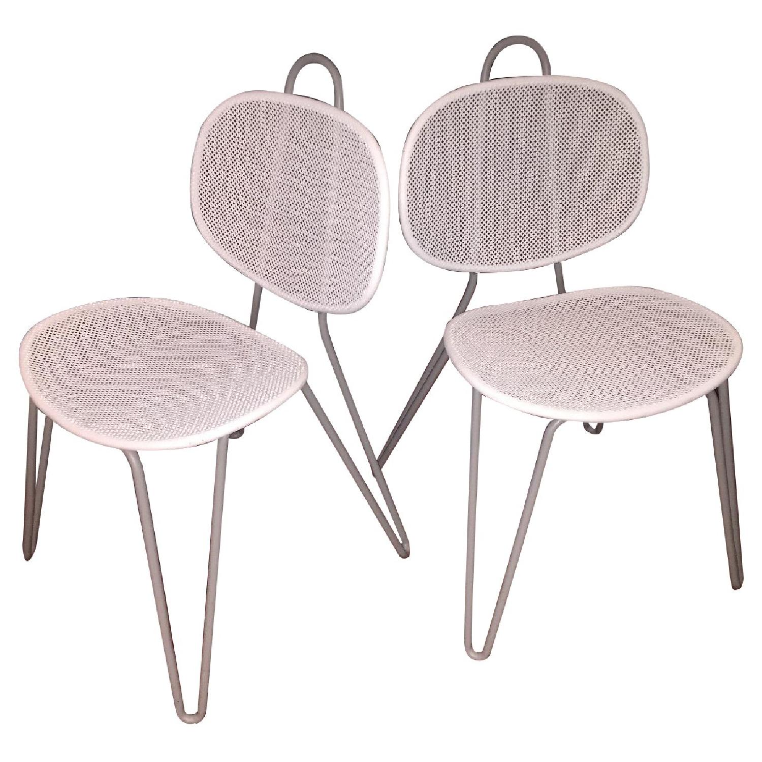 Crate & Barrel Paoloa Navone White Metal Chairs - image-10
