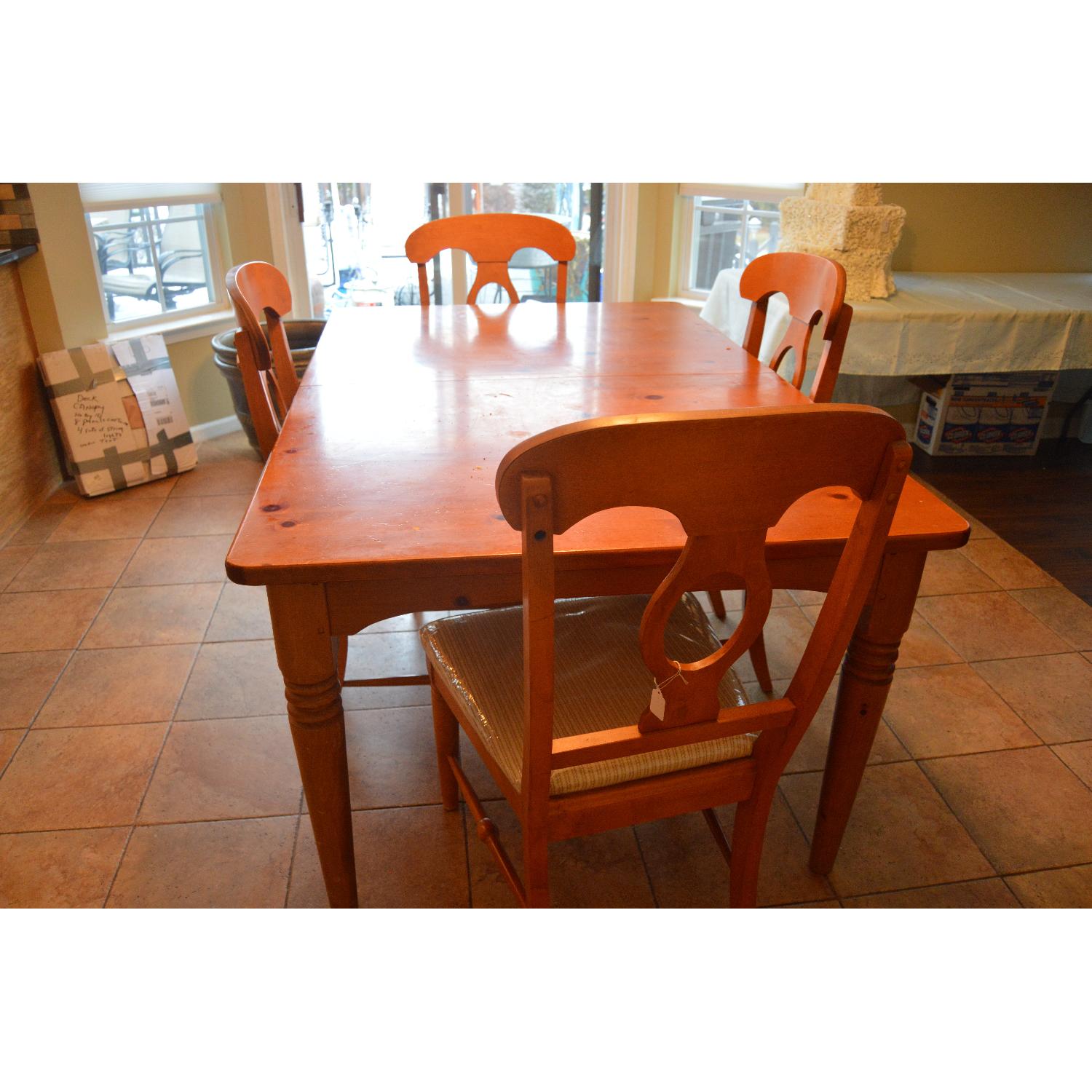 9 Piece Wood Expandable Dining Set - AptDeco
