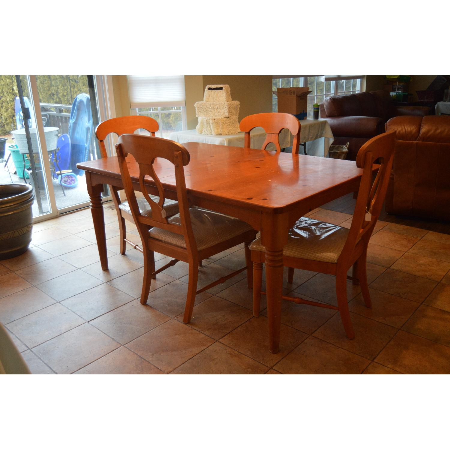 9 Piece Wood Expandable Dining Set - AptDeco