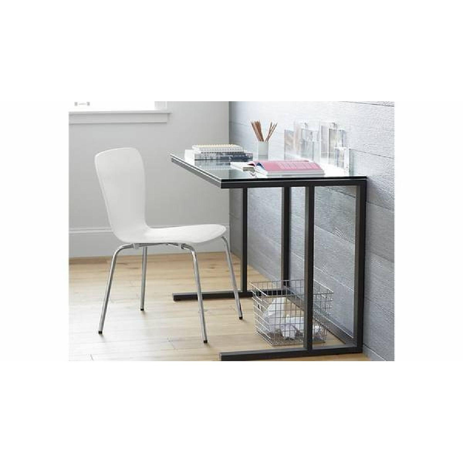 Crate & Barrel Felix White Dining Chair - image-2