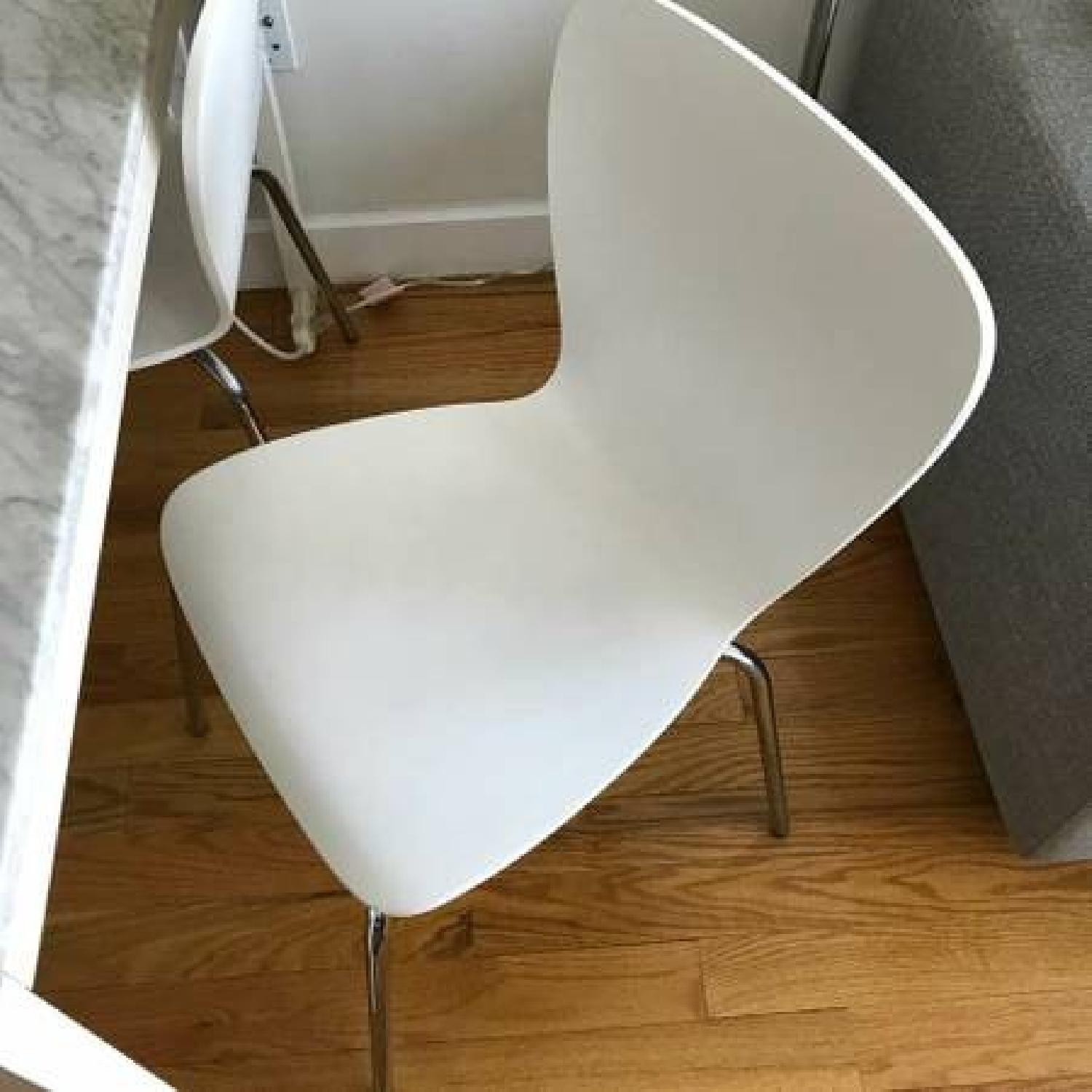 Crate & Barrel Felix White Dining Chair - image-5