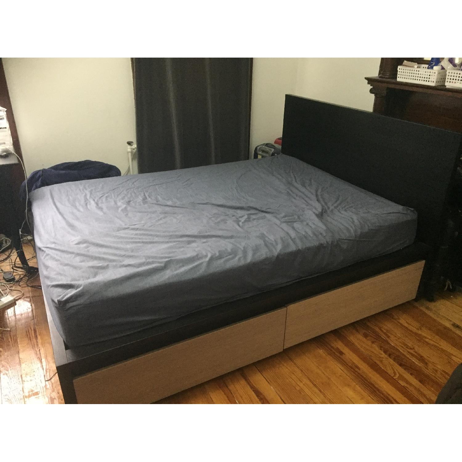 Ikea Malm Full Size Bed Frame w/ Storage Drawers AptDeco