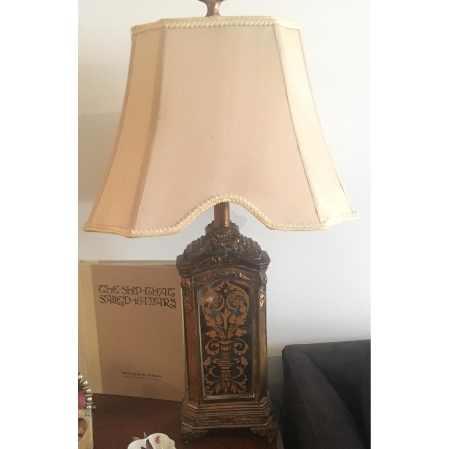 Horchow Hand Painted Mirrored Lamps - image-1