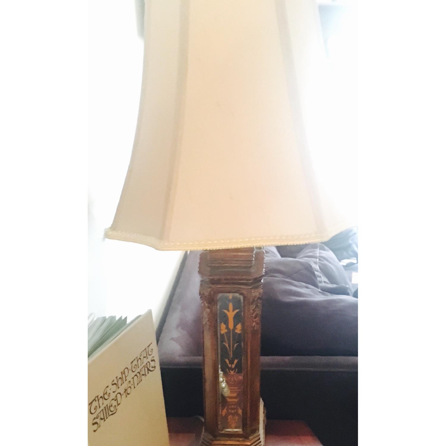 Horchow Hand Painted Mirrored Lamps - image-3