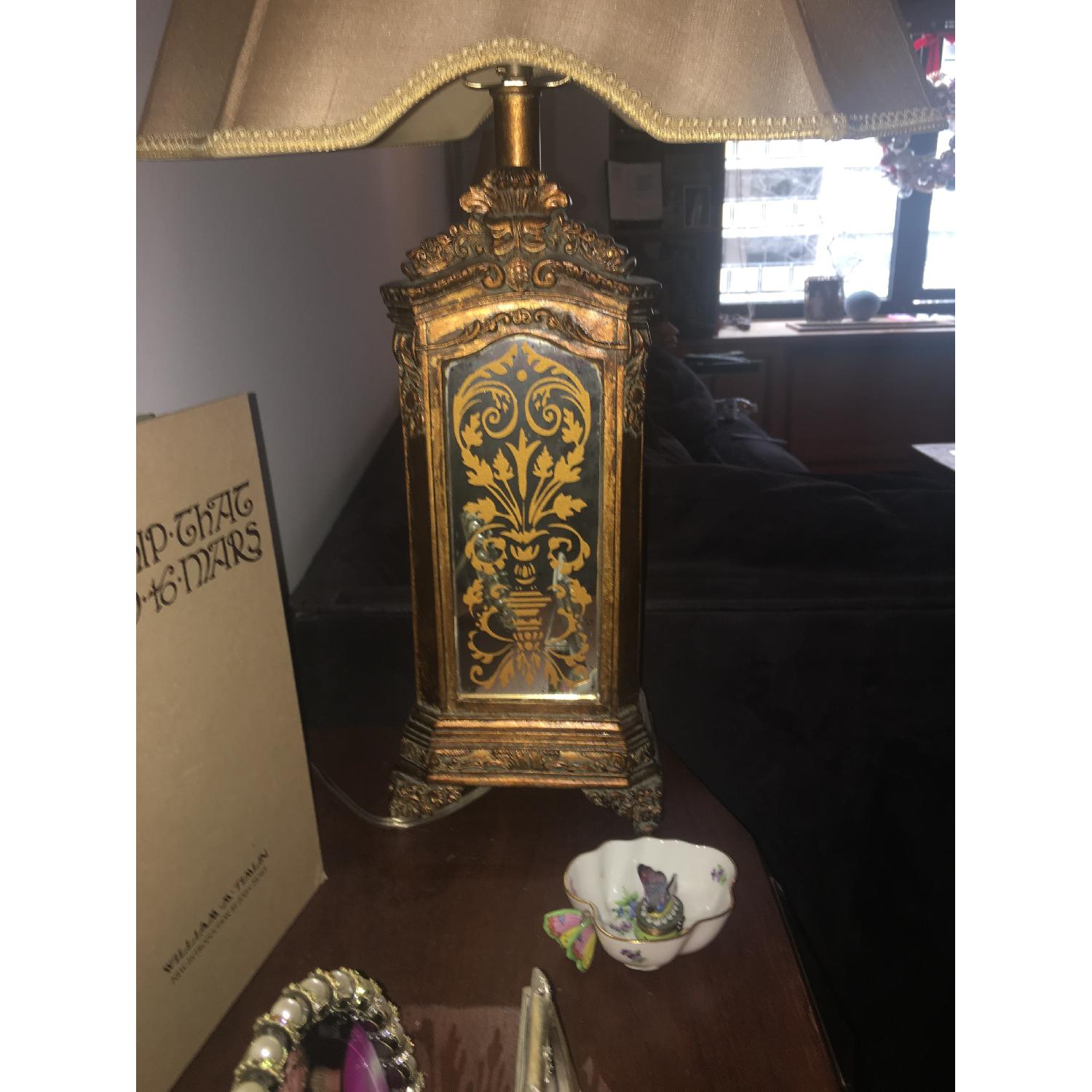 Horchow Hand Painted Mirrored Lamps - image-5