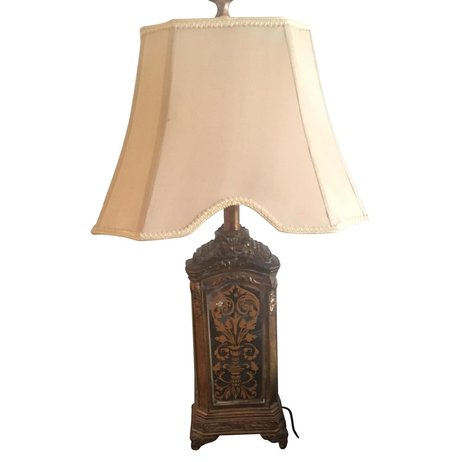 Horchow Hand Painted Mirrored Lamps - image-6