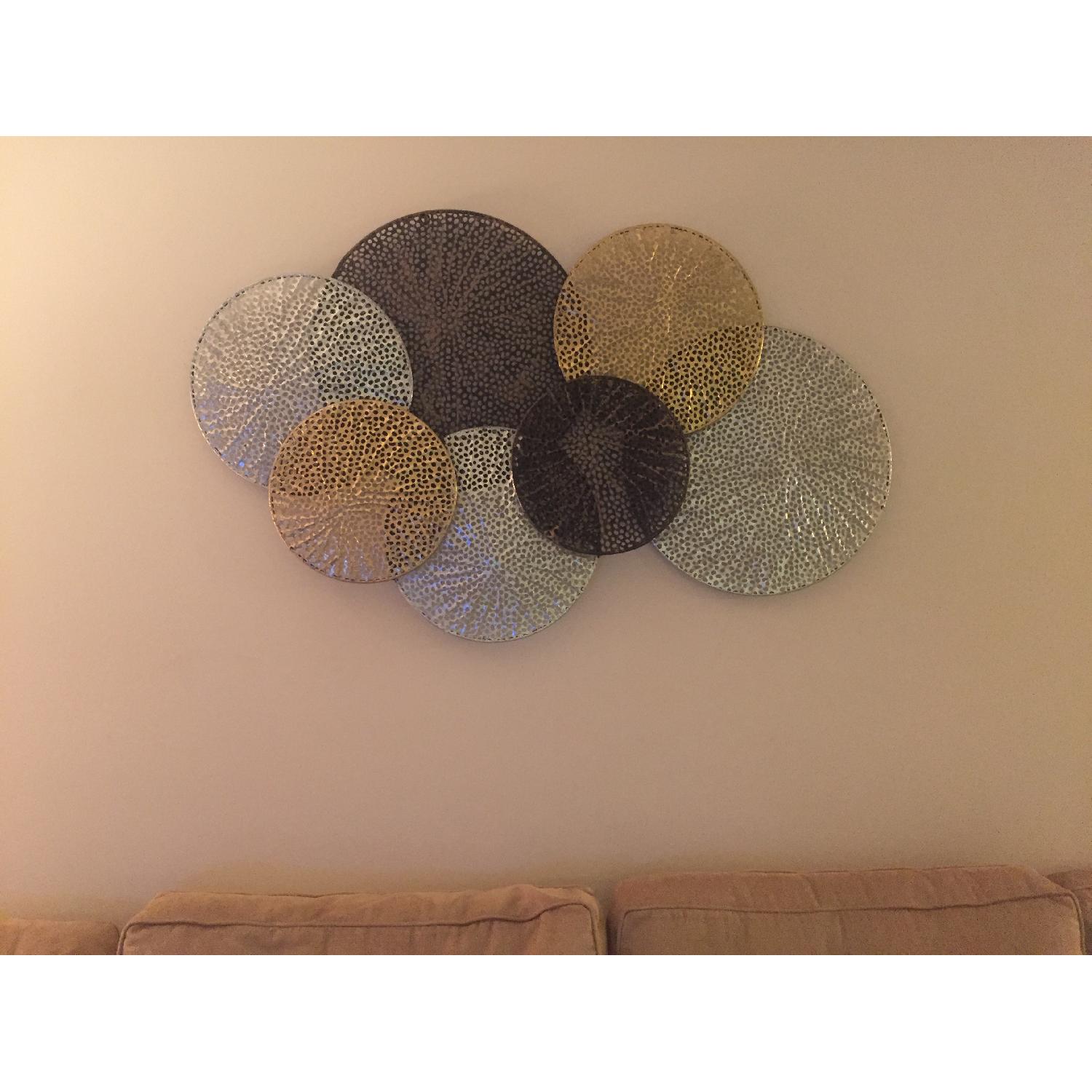 Gold & Silver Metal Disc Wall Art - image-1