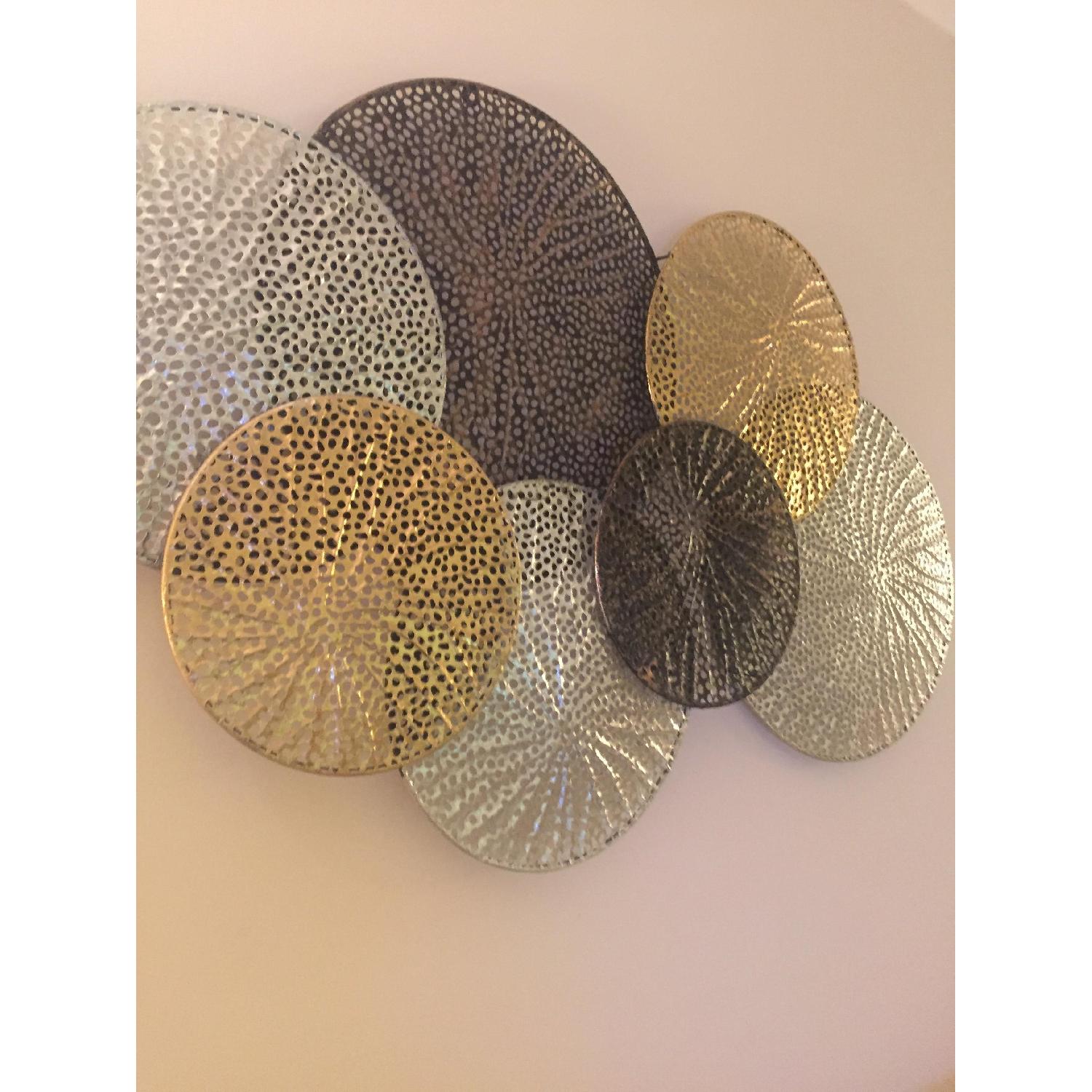 Gold & Silver Metal Disc Wall Art - image-3