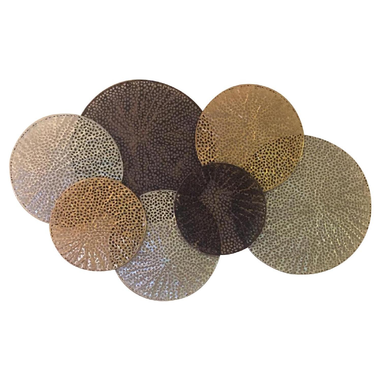 Gold & Silver Metal Disc Wall Art - image-0