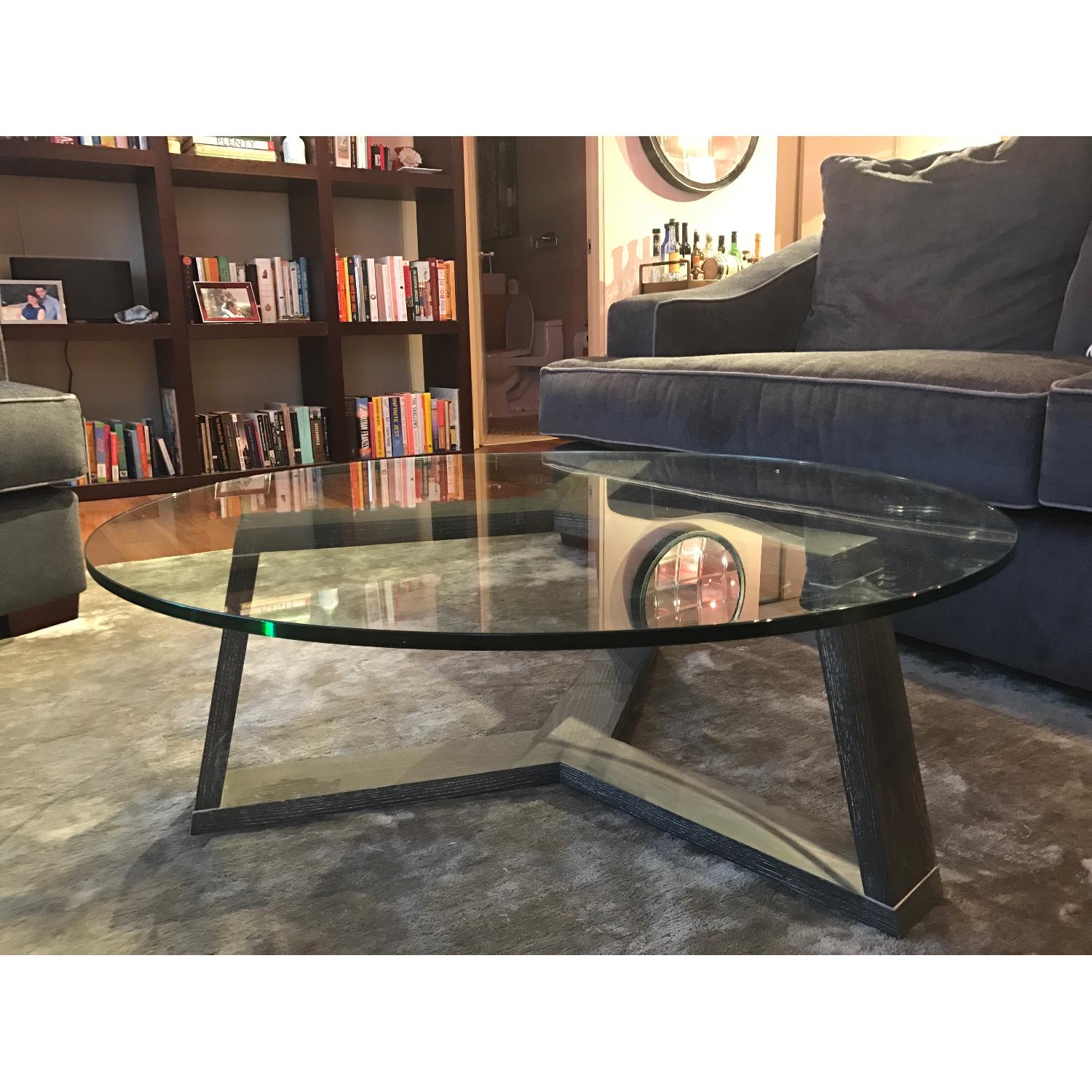 West Elm Round Glass Coffee Table - image-2