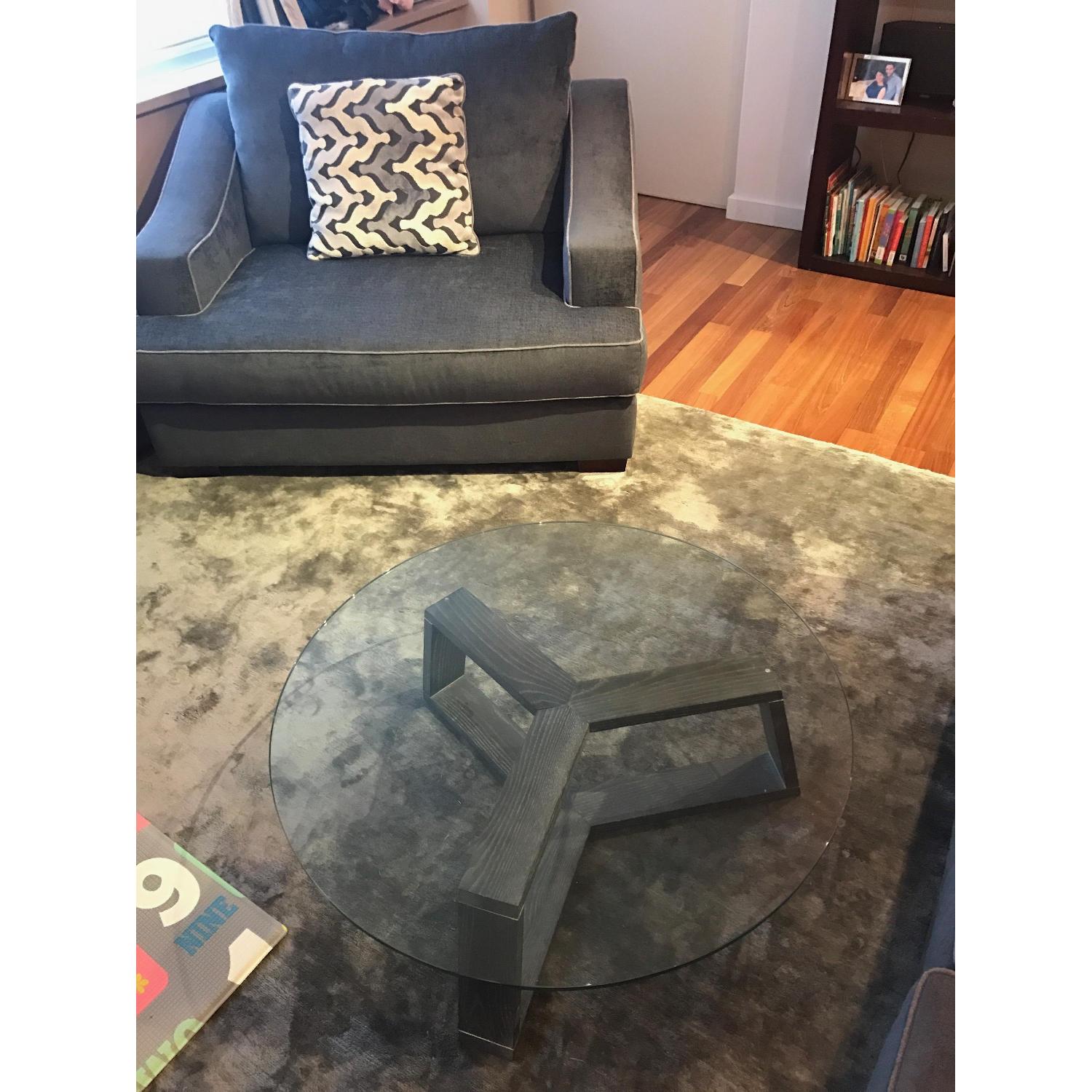 West Elm Round Glass Coffee Table - image-3