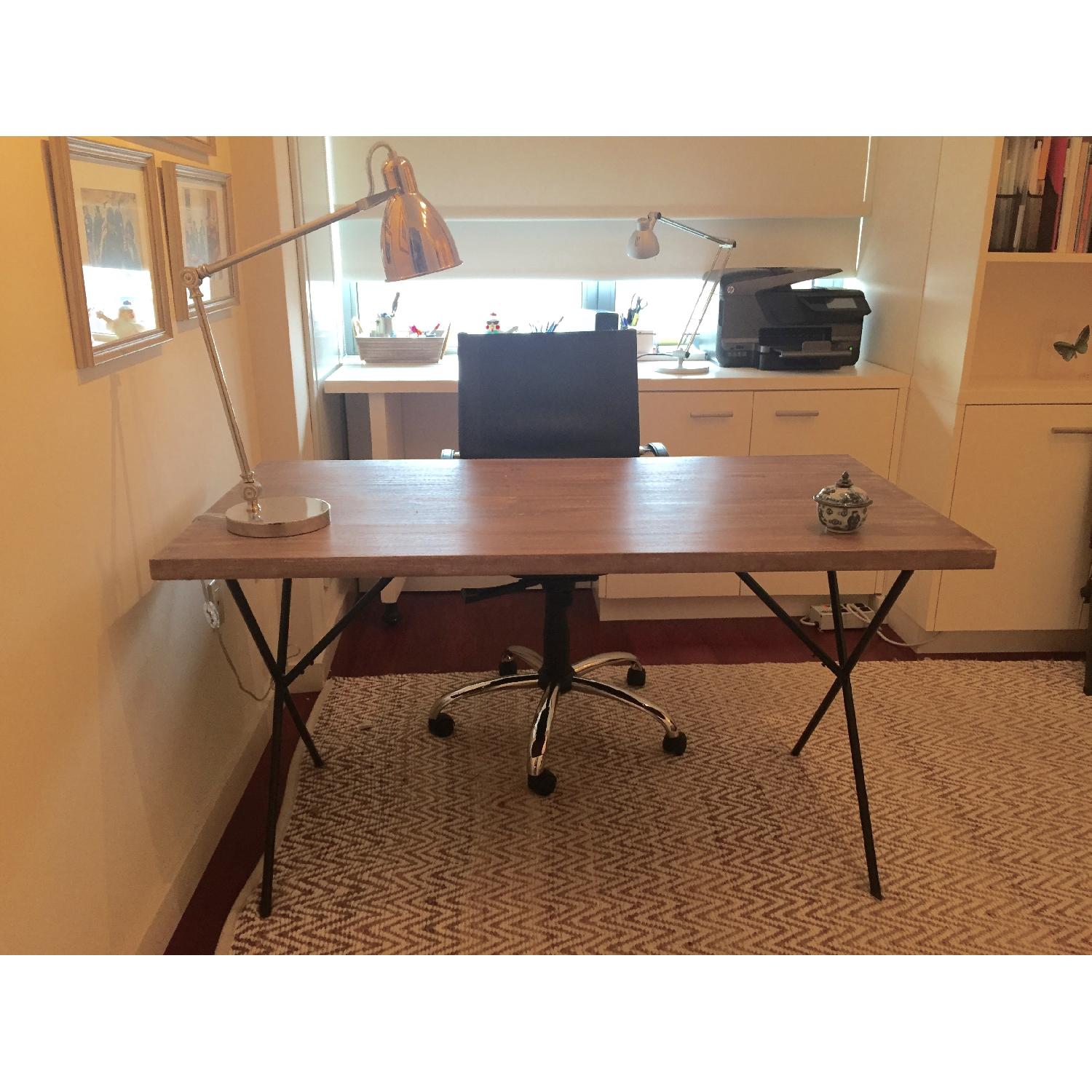 West Elm Solid Wood Metal Truss Work Table/Desk - image-2