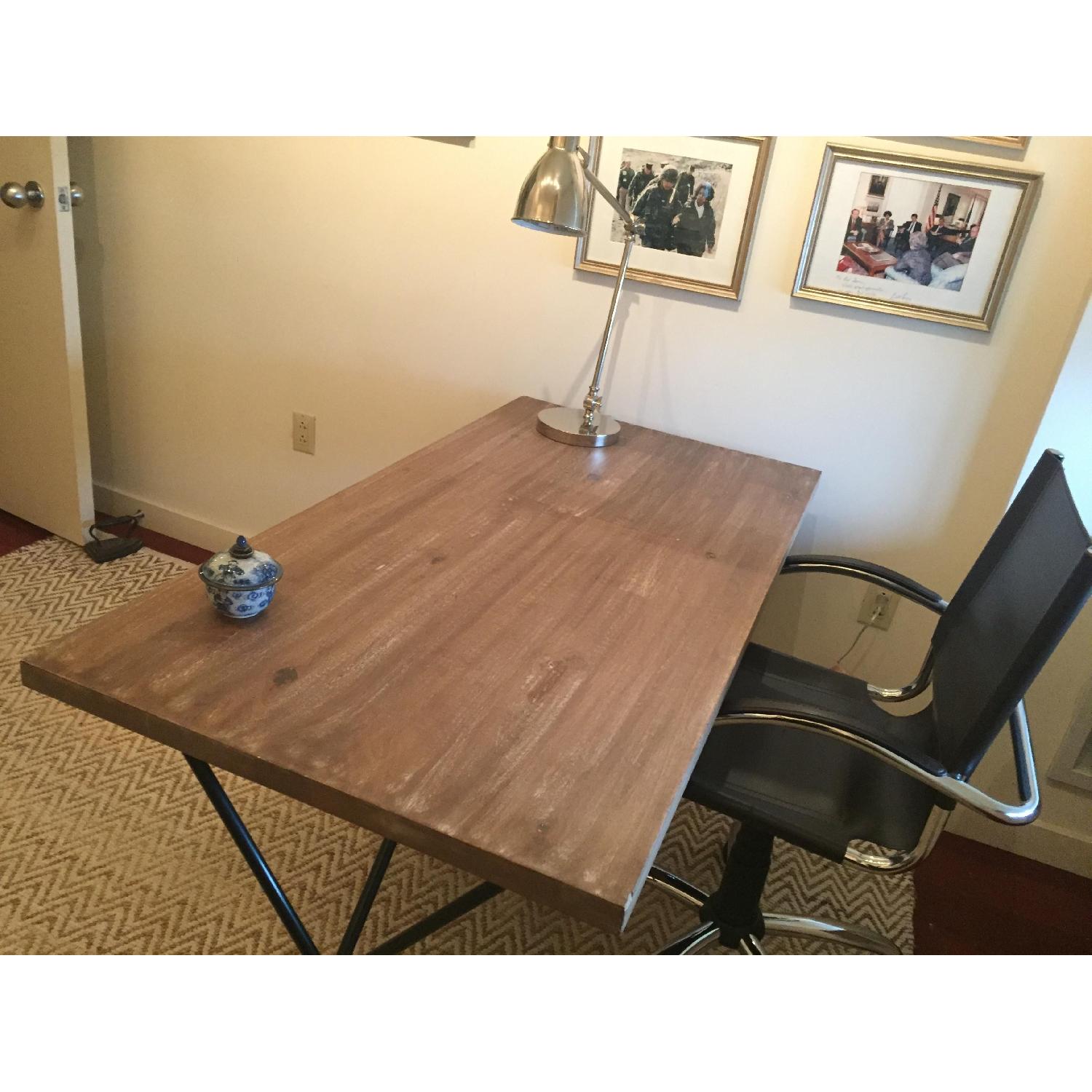 West Elm Solid Wood Metal Truss Work Table/Desk - image-3