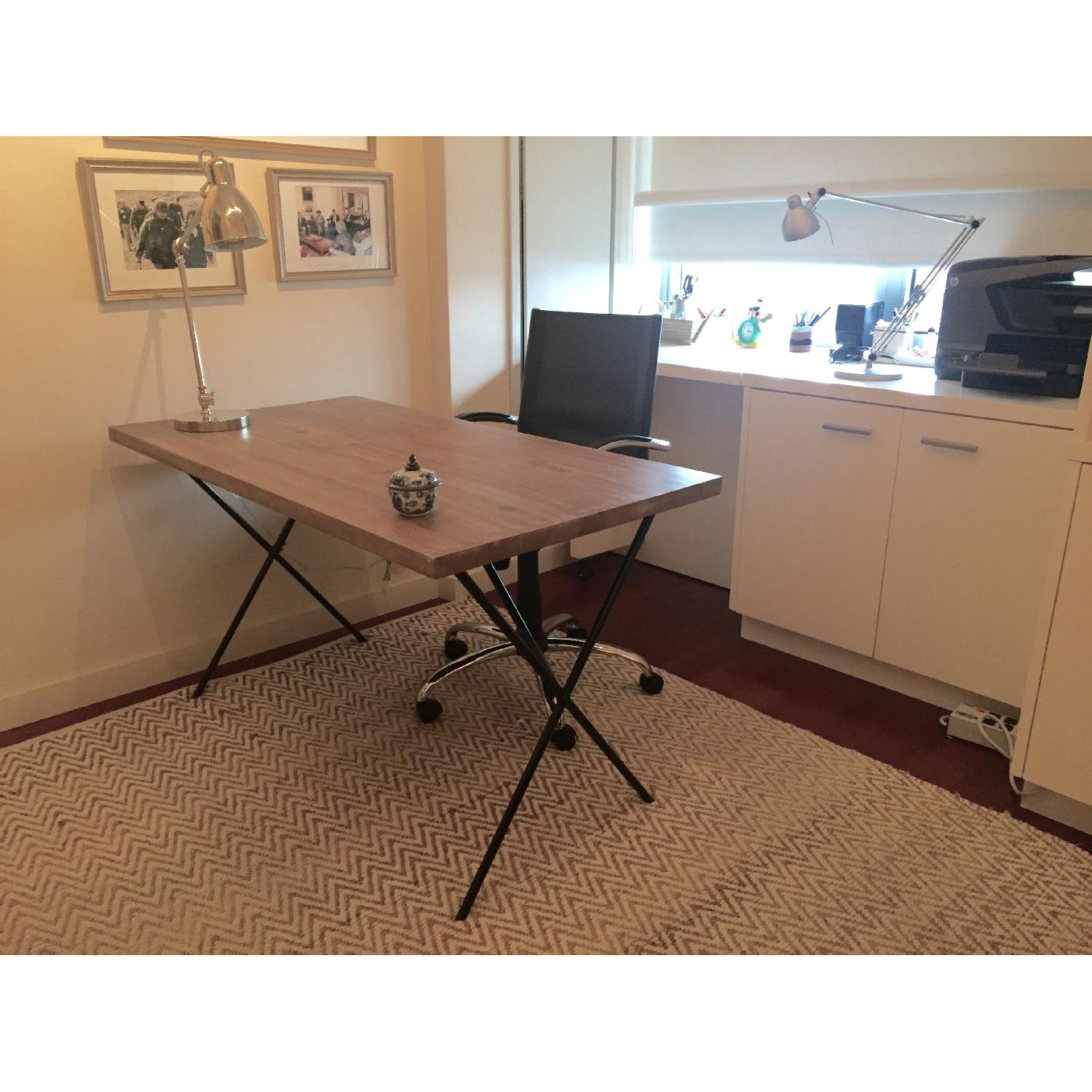 West Elm Solid Wood Metal Truss Work Table/Desk - image-4