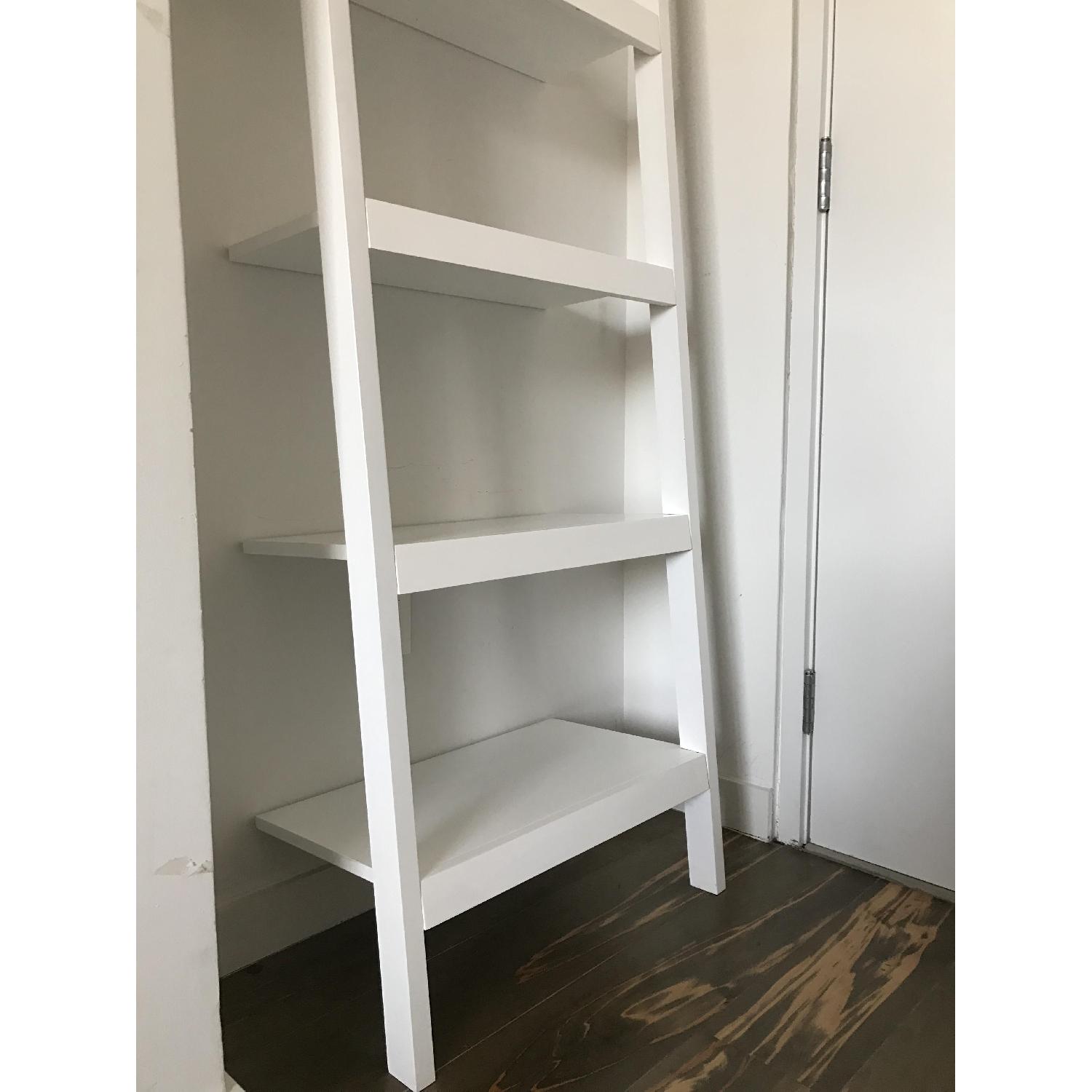 Crate & Barrel Sawyer White Leaning Bookcase - image-2