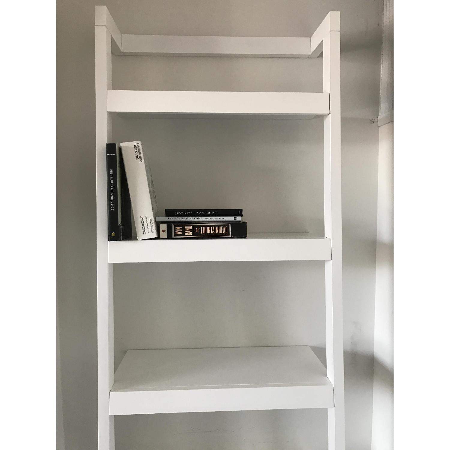 Crate & Barrel Sawyer White Leaning Bookcase - image-3