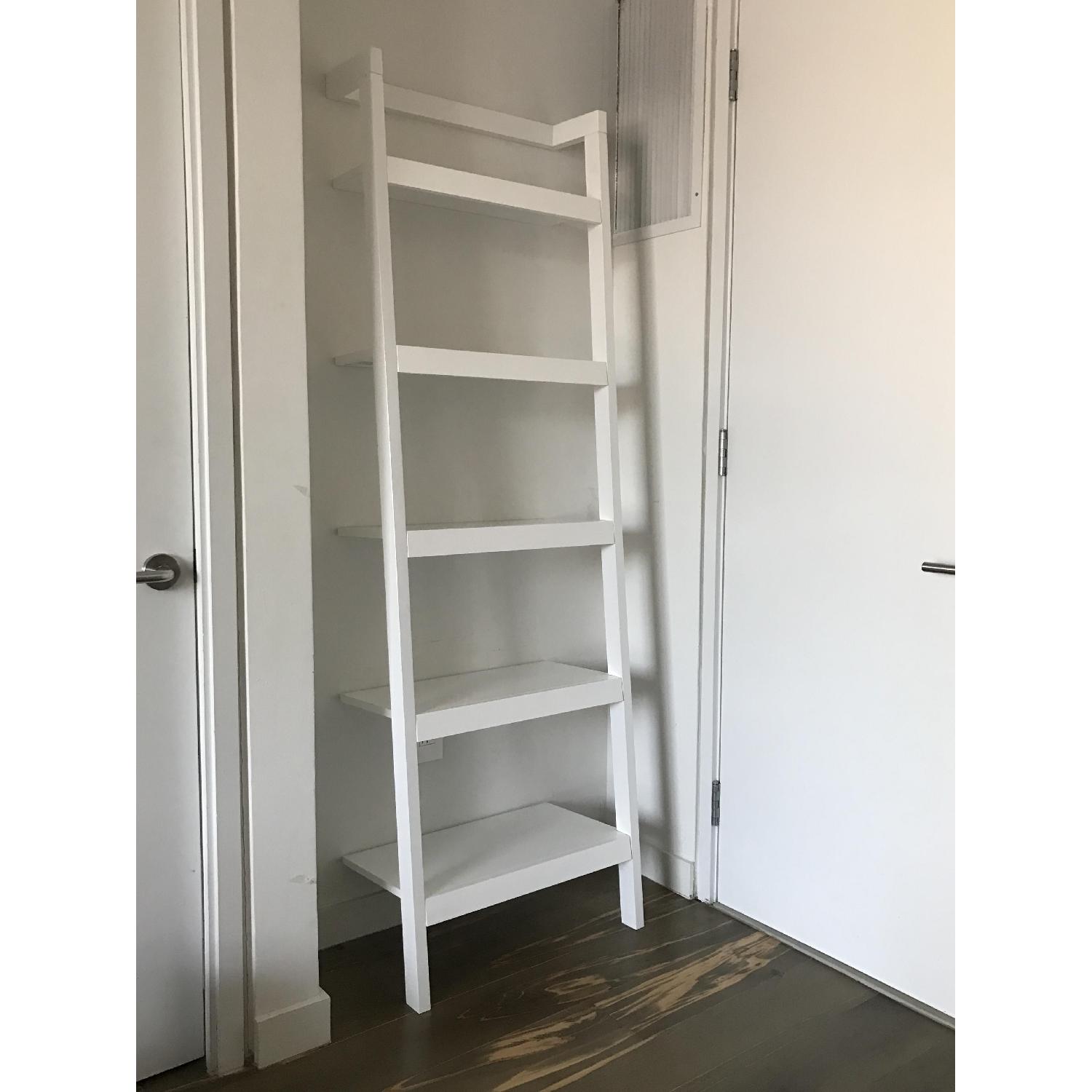 Crate & Barrel Sawyer White Leaning Bookcase - image-5
