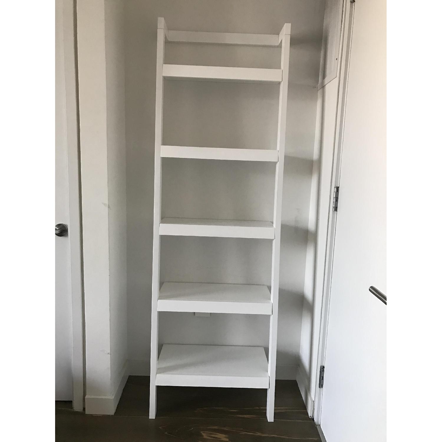 Crate & Barrel Sawyer White Leaning Bookcase - image-7