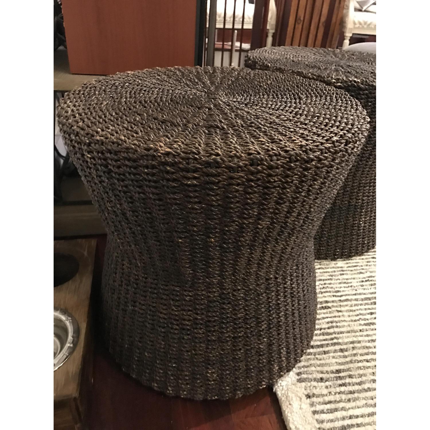 Crate & Barrel Abaca Side Table/Ottomans - image-2