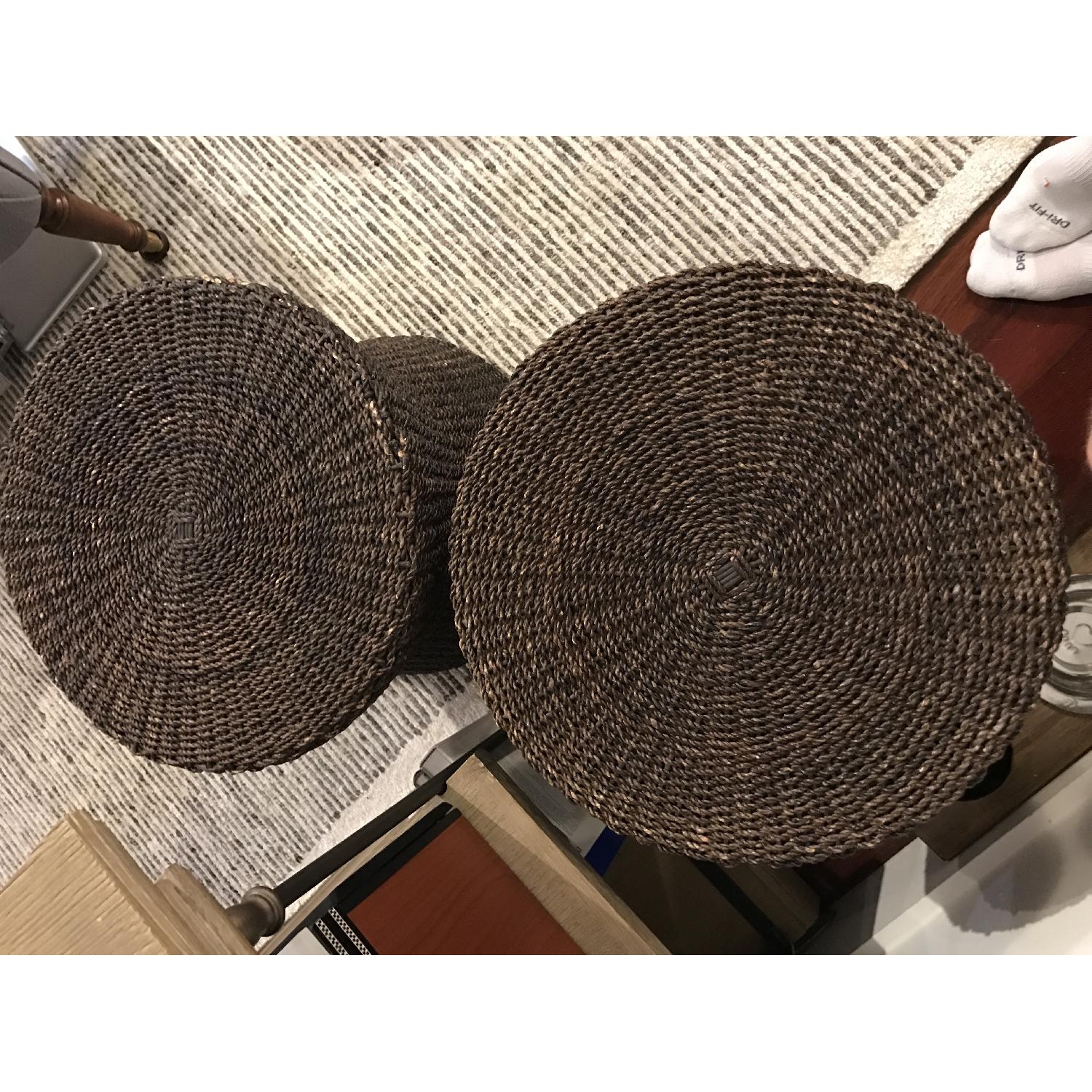 Crate & Barrel Abaca Side Table/Ottomans - image-4