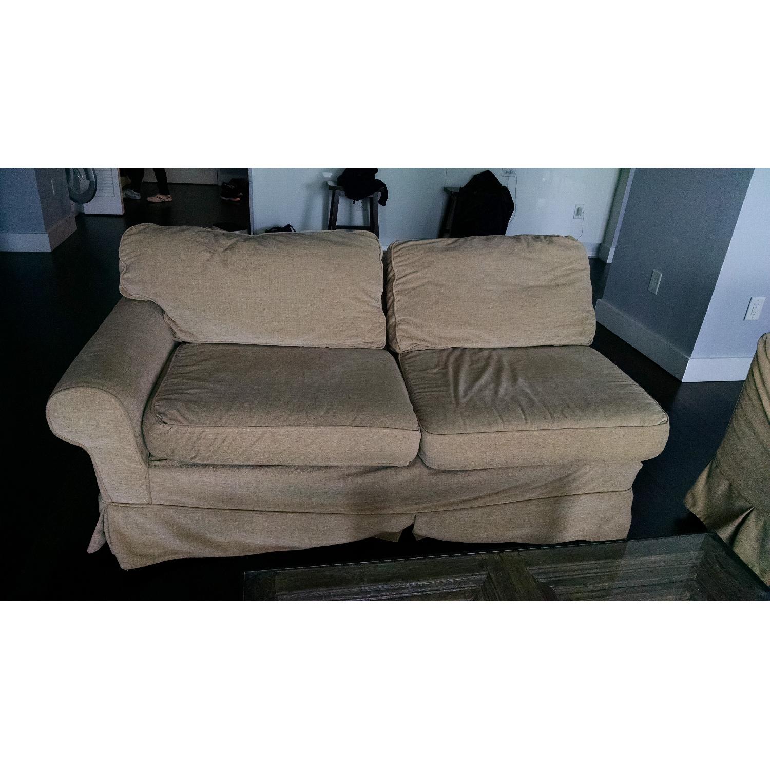 Mitchell Gold + Bob Williams 3 Piece Slipcovered Sectional Sofa AptDeco