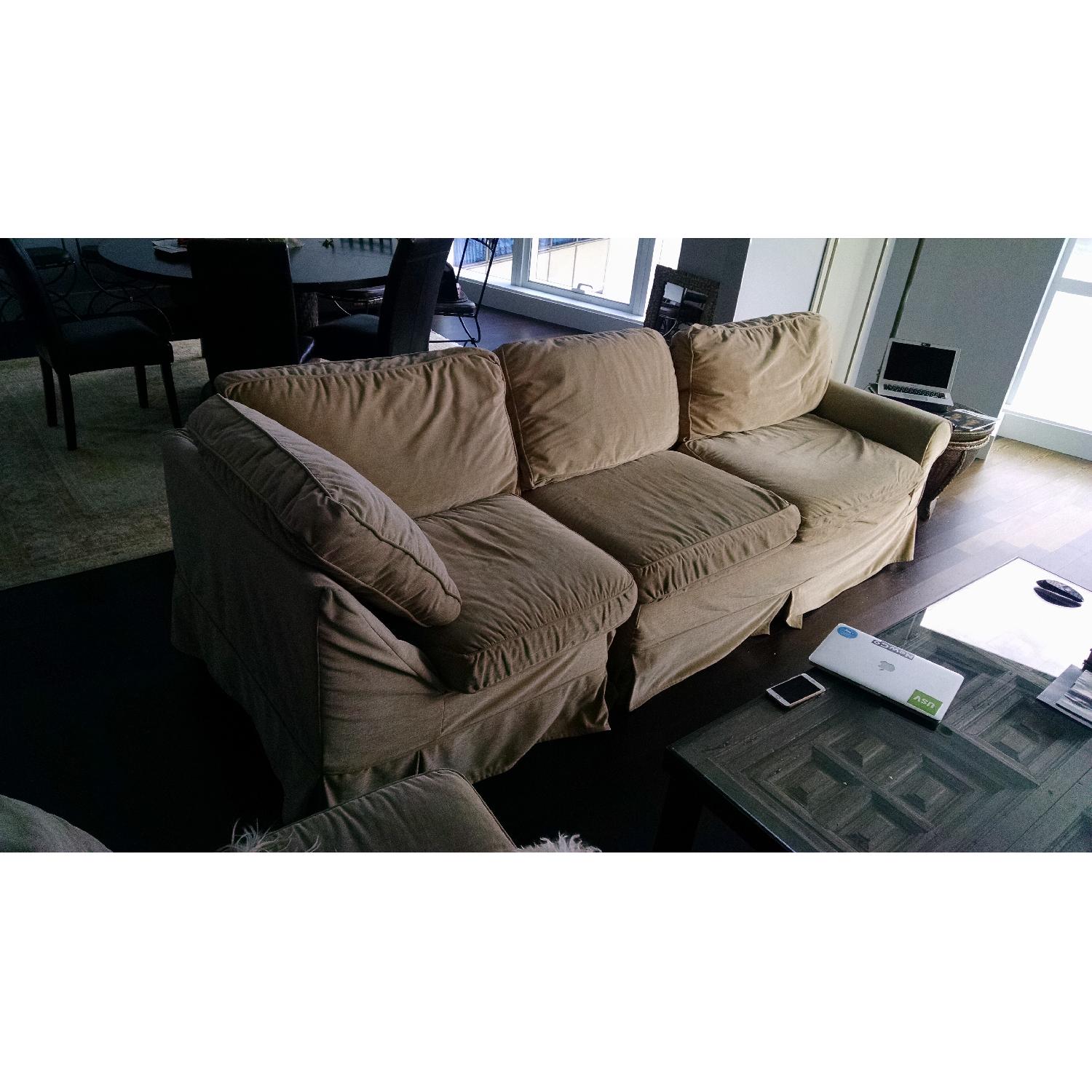 Mitchell Gold + Bob Williams 3 Piece Slipcovered Sectional Sofa AptDeco