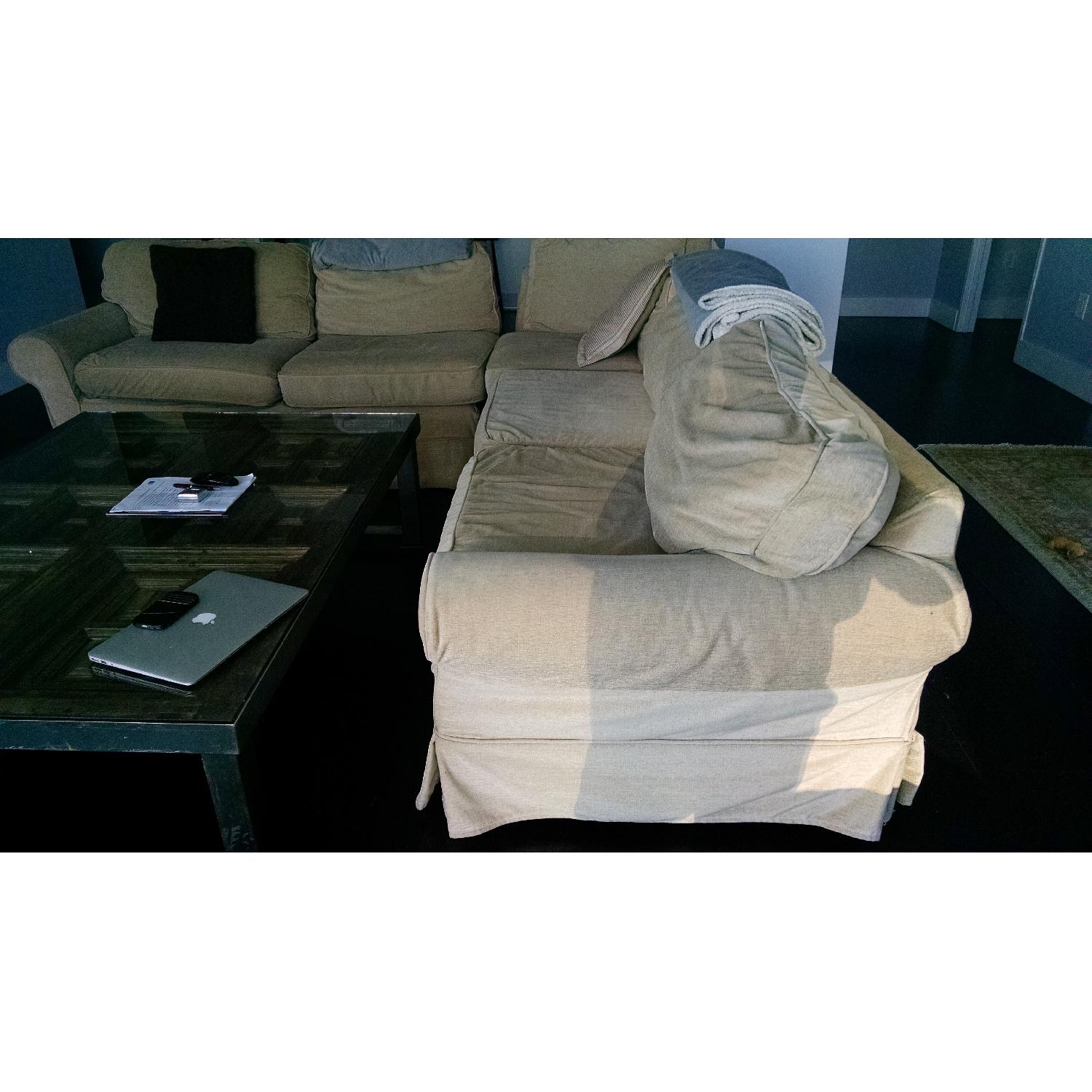 Mitchell Gold + Bob Williams 3 Piece Slipcovered Sectional Sofa AptDeco