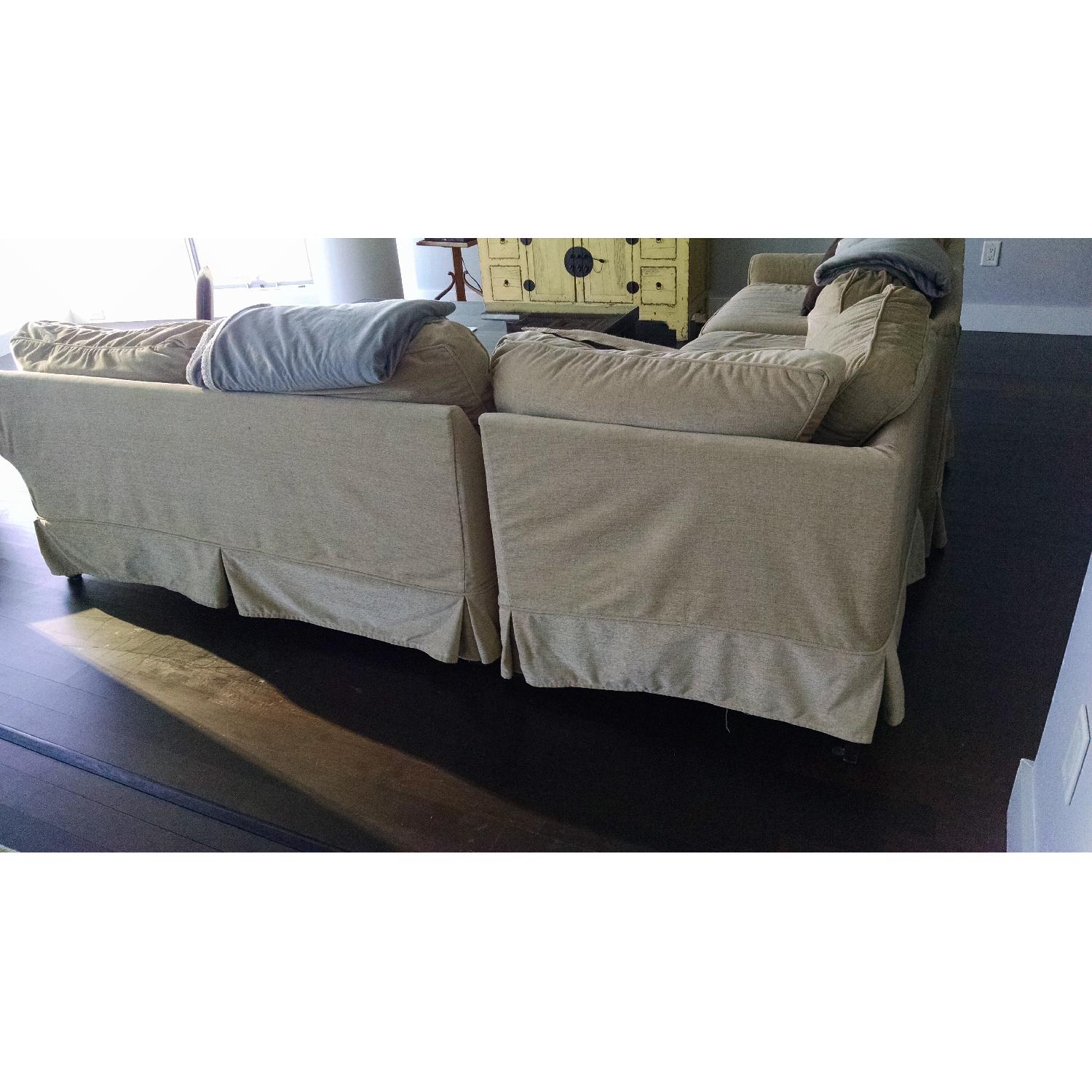 Mitchell Gold + Bob Williams 3 Piece Slipcovered Sectional Sofa AptDeco