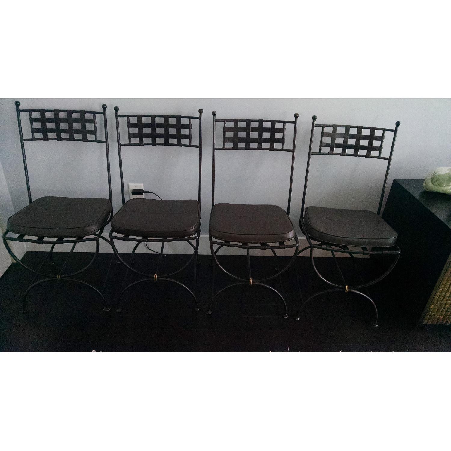 Vintage French Wrought Iron Chairs - image-1