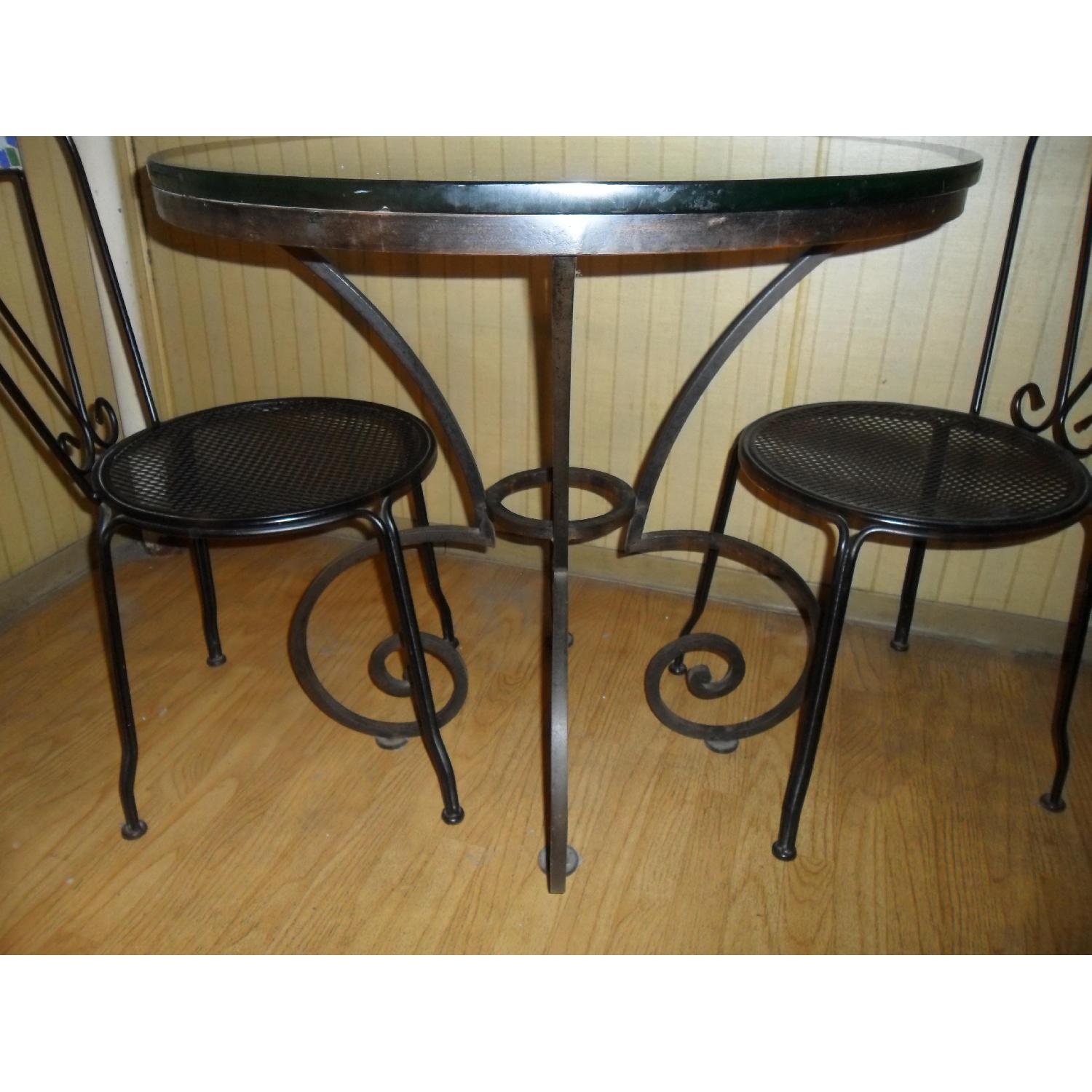 Wrought Iron Table w/ 2 Chairs - image-1