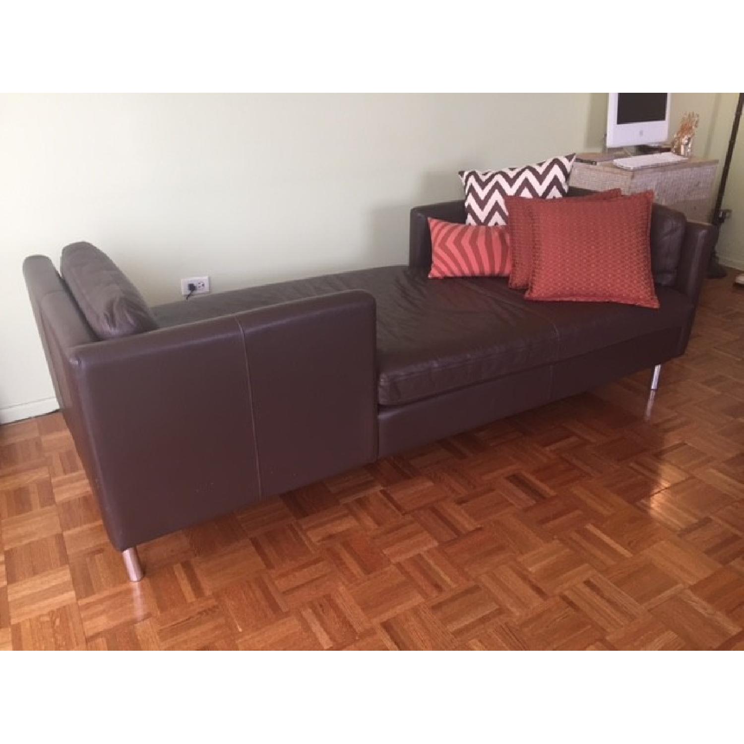 Room & Board Brand Soho Leather/Chrome Lounge - image-3