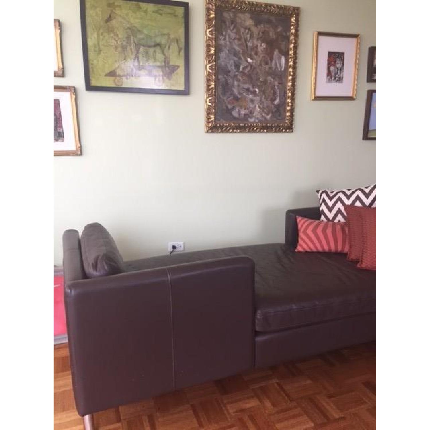 Room & Board Brand Soho Leather/Chrome Lounge - image-4