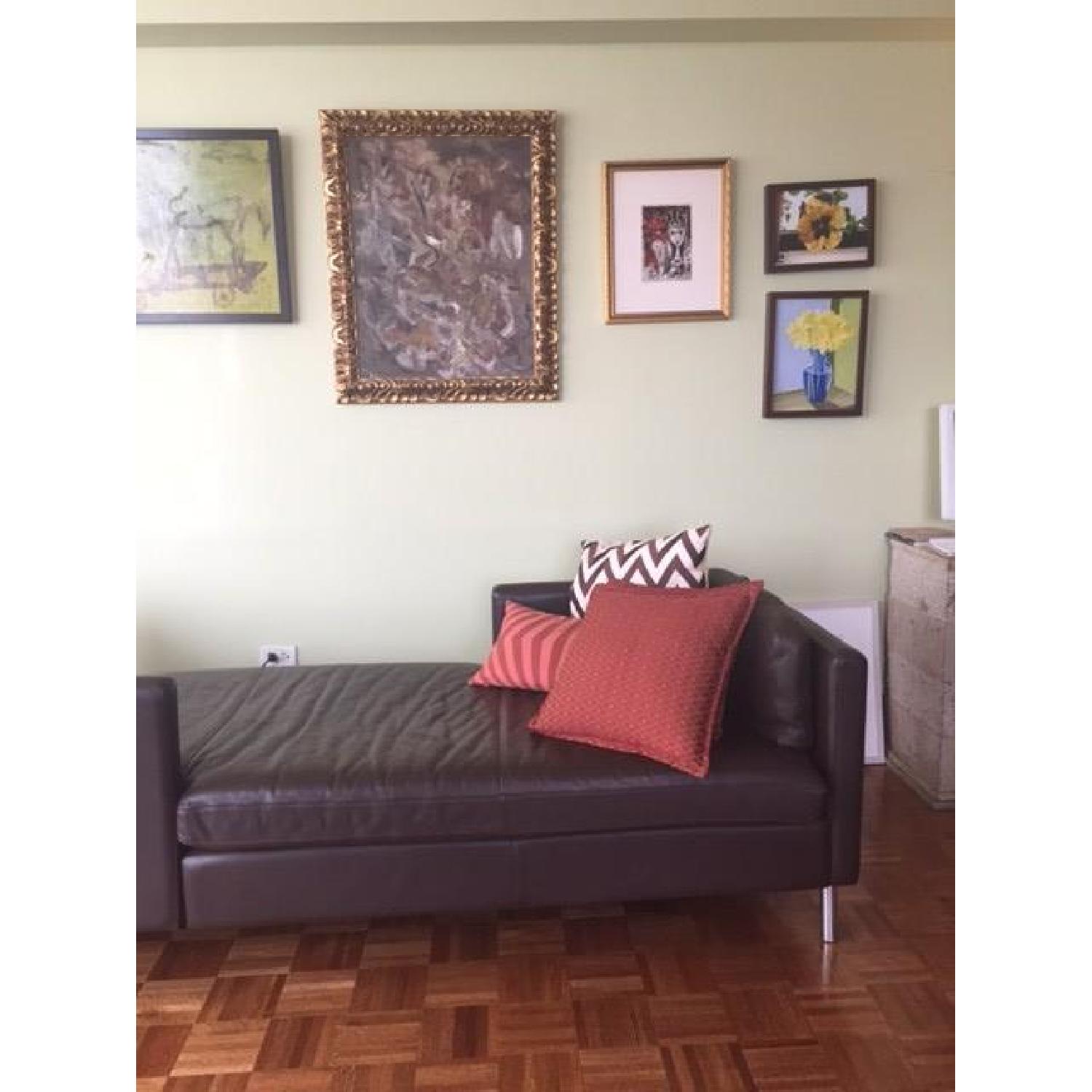 Room & Board Brand Soho Leather/Chrome Lounge - image-5