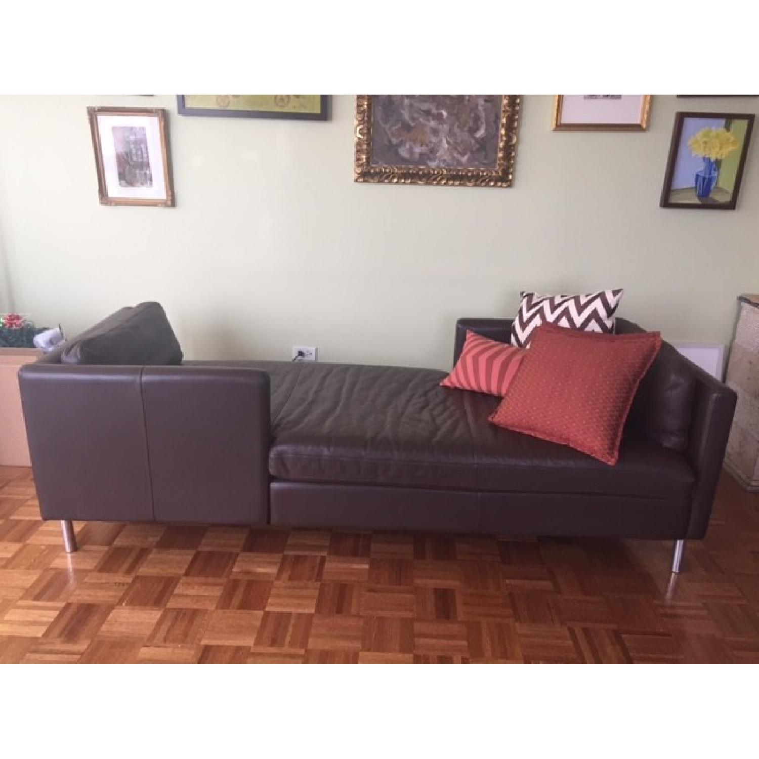 Room & Board Brand Soho Leather/Chrome Lounge - image-6