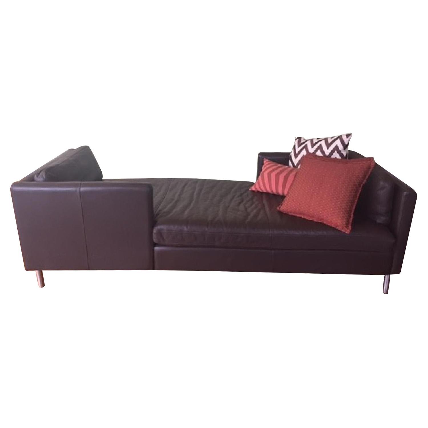 Room & Board Brand Soho Leather/Chrome Lounge - image-0