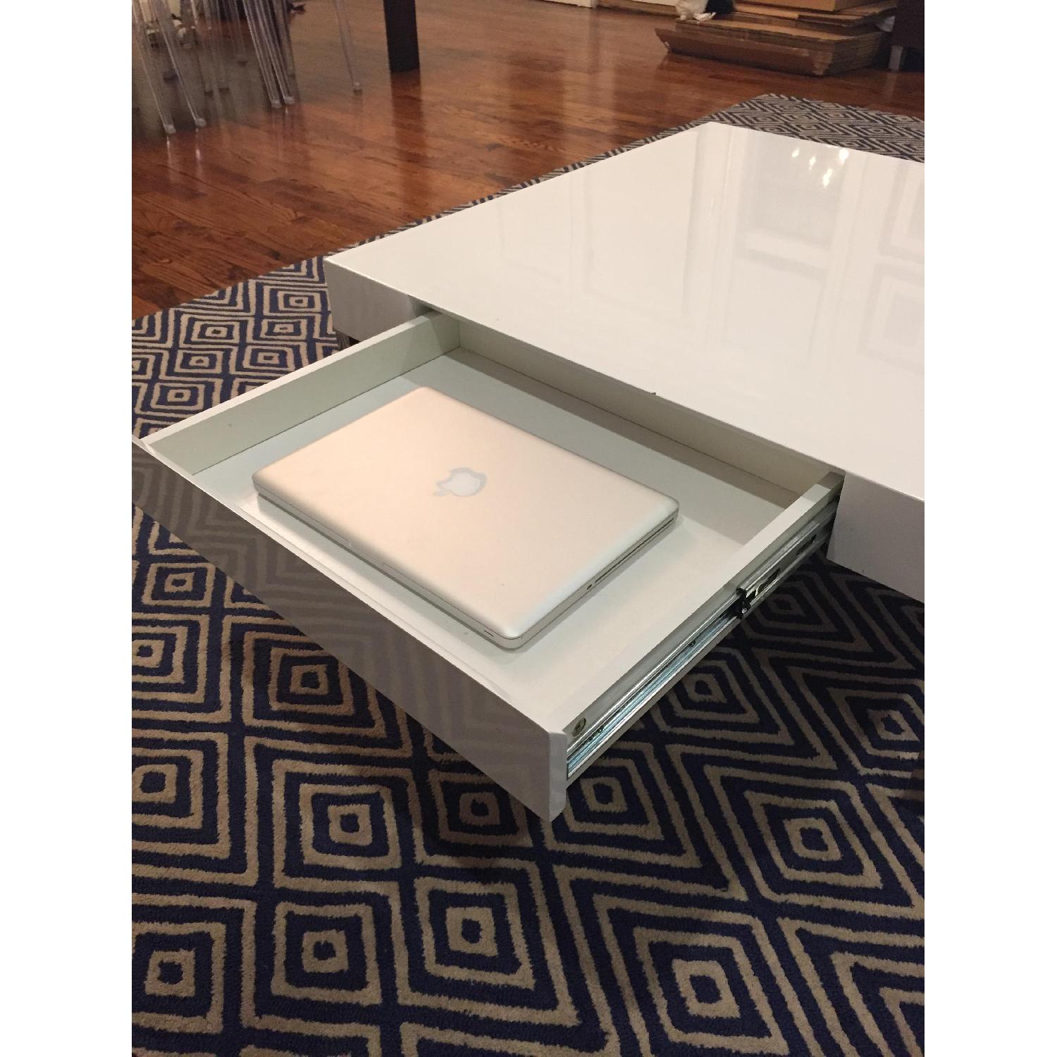 Modani Gavino White Lacquer Coffee Table - image-2