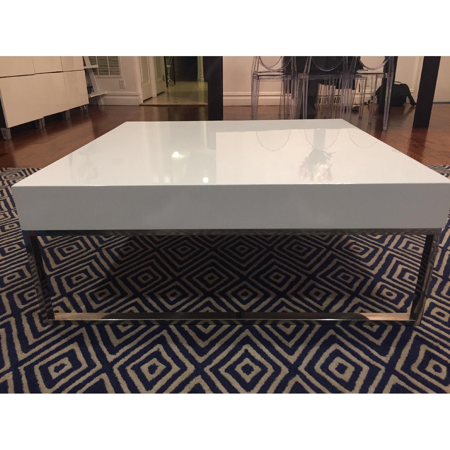 Modani Gavino White Lacquer Coffee Table - image-3