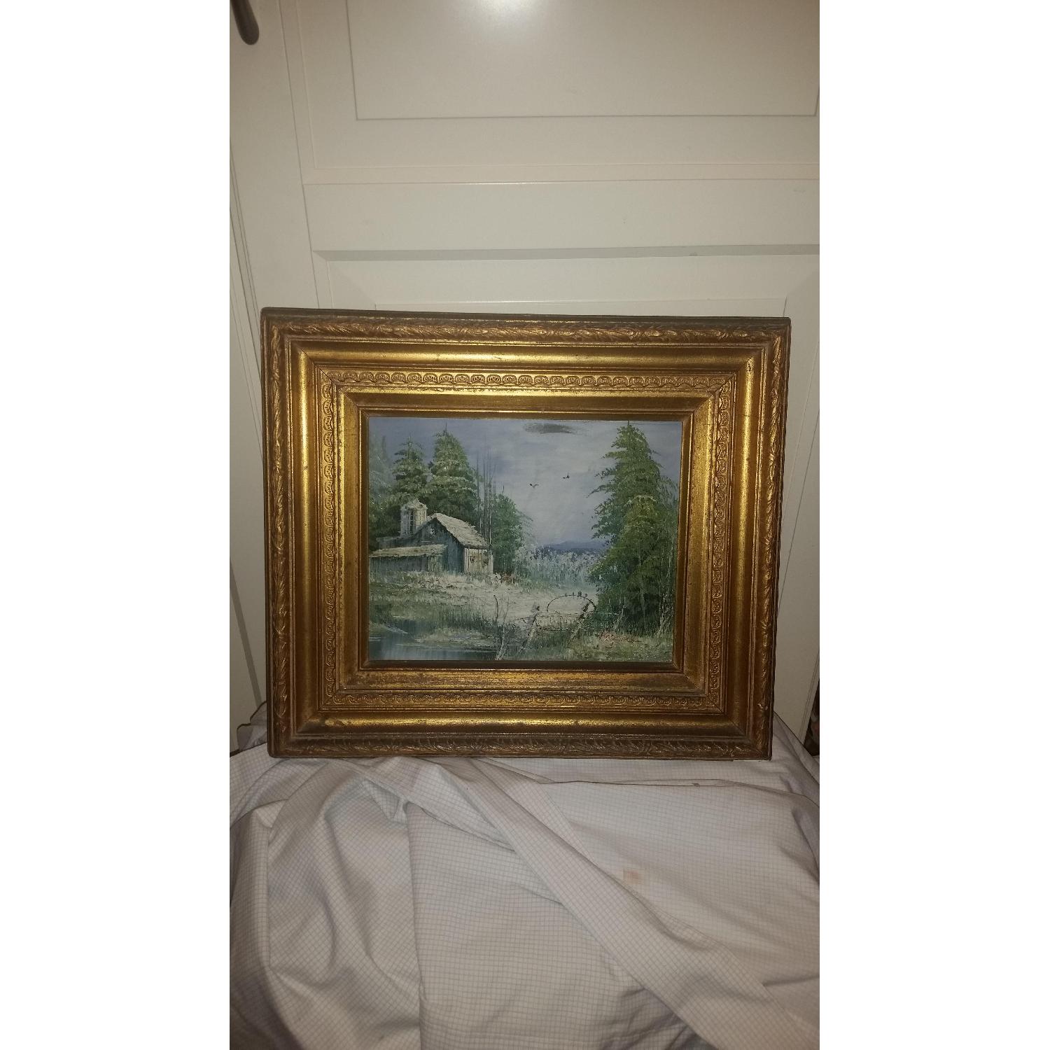 Vintage Signed Oil Painting - image-1
