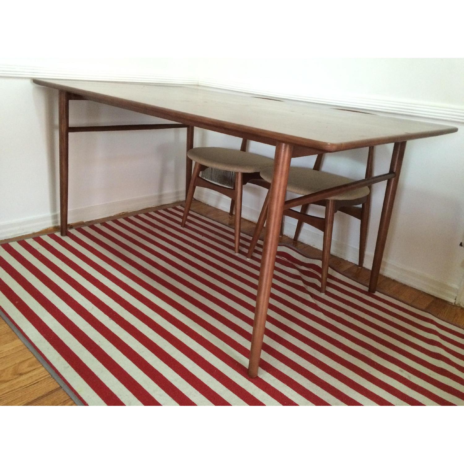 Mid Century Danish Modern Solid Wood Dining Table - image-1