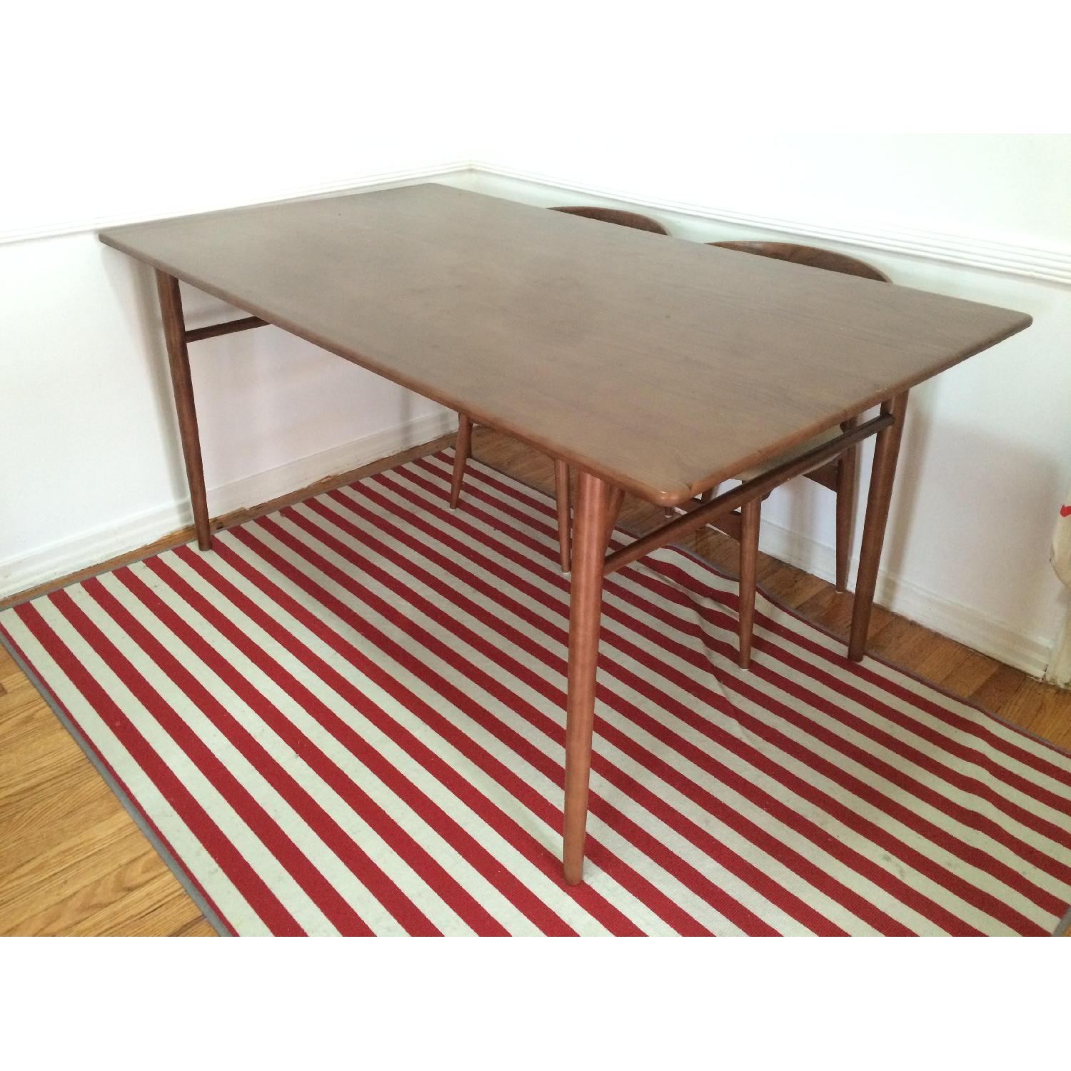 Mid Century Danish Modern Solid Wood Dining Table - image-4