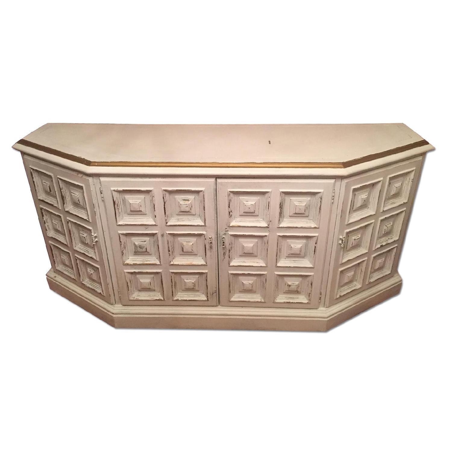 Refinished Antique Entertainment Center AptDeco